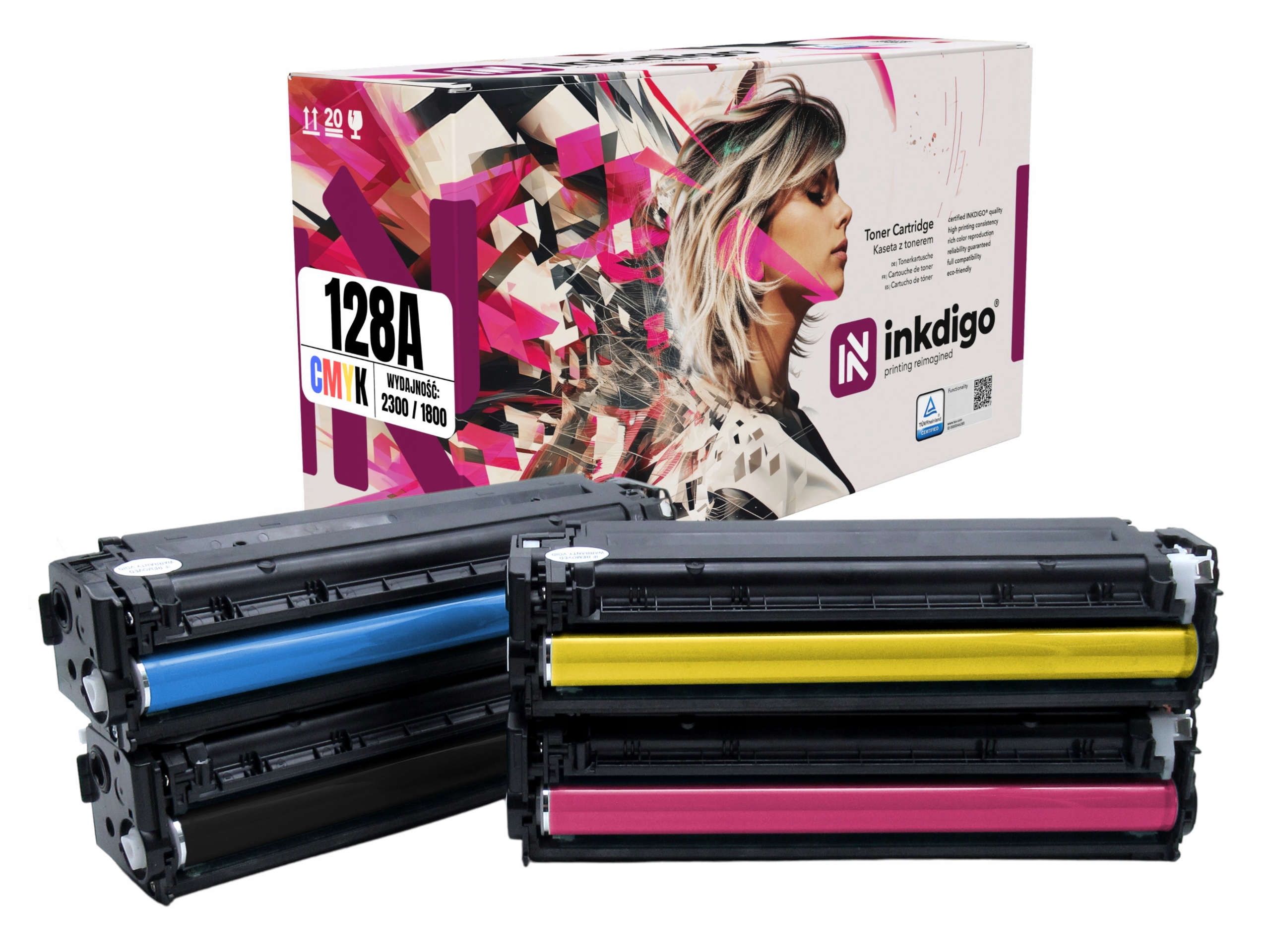 4X Toner 128A náhrada CE320A CE323A pro Hp LaserJet Pro CM1411 CP1521