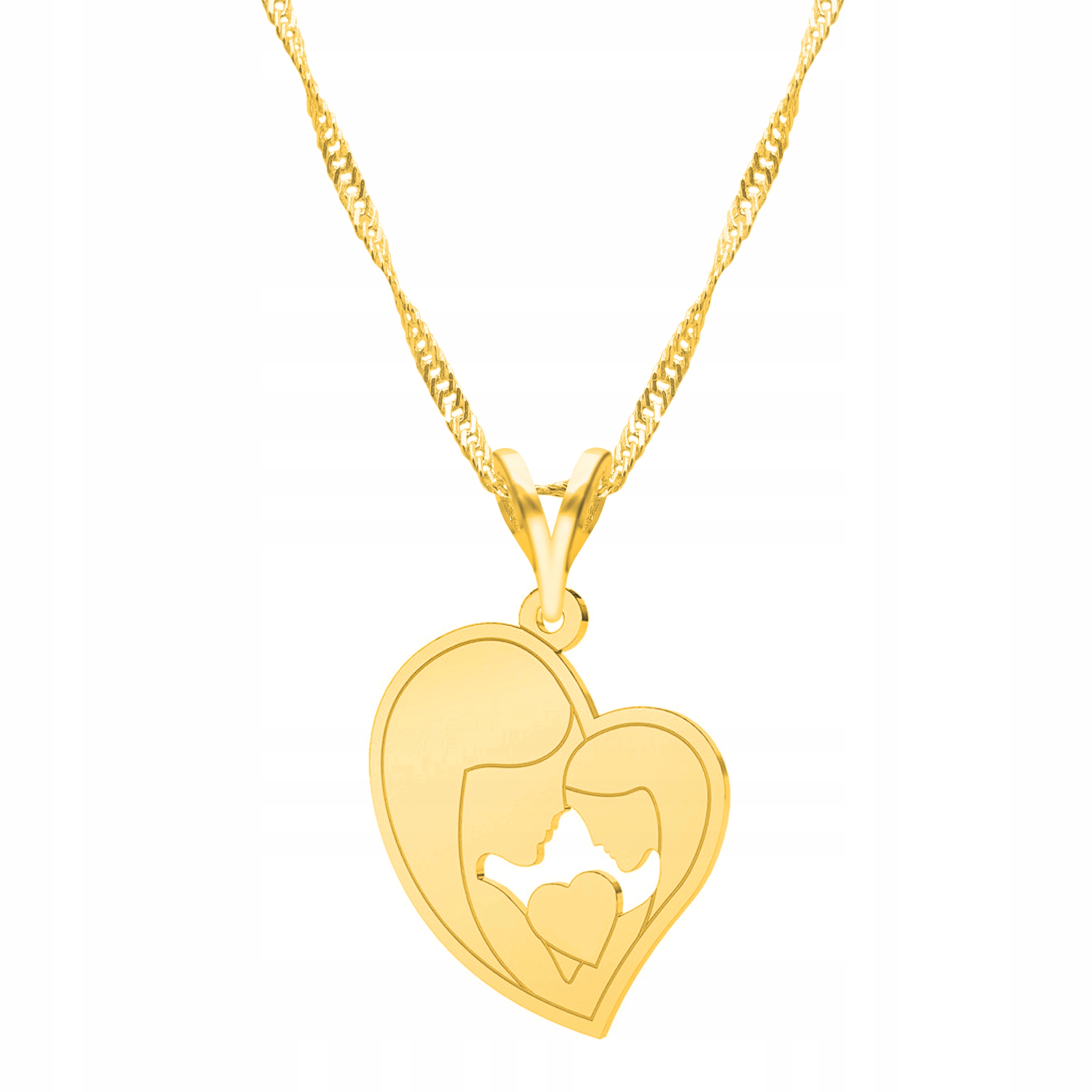 Řetízek zlatý náhrdelník 925 Matka Dcera Rodina