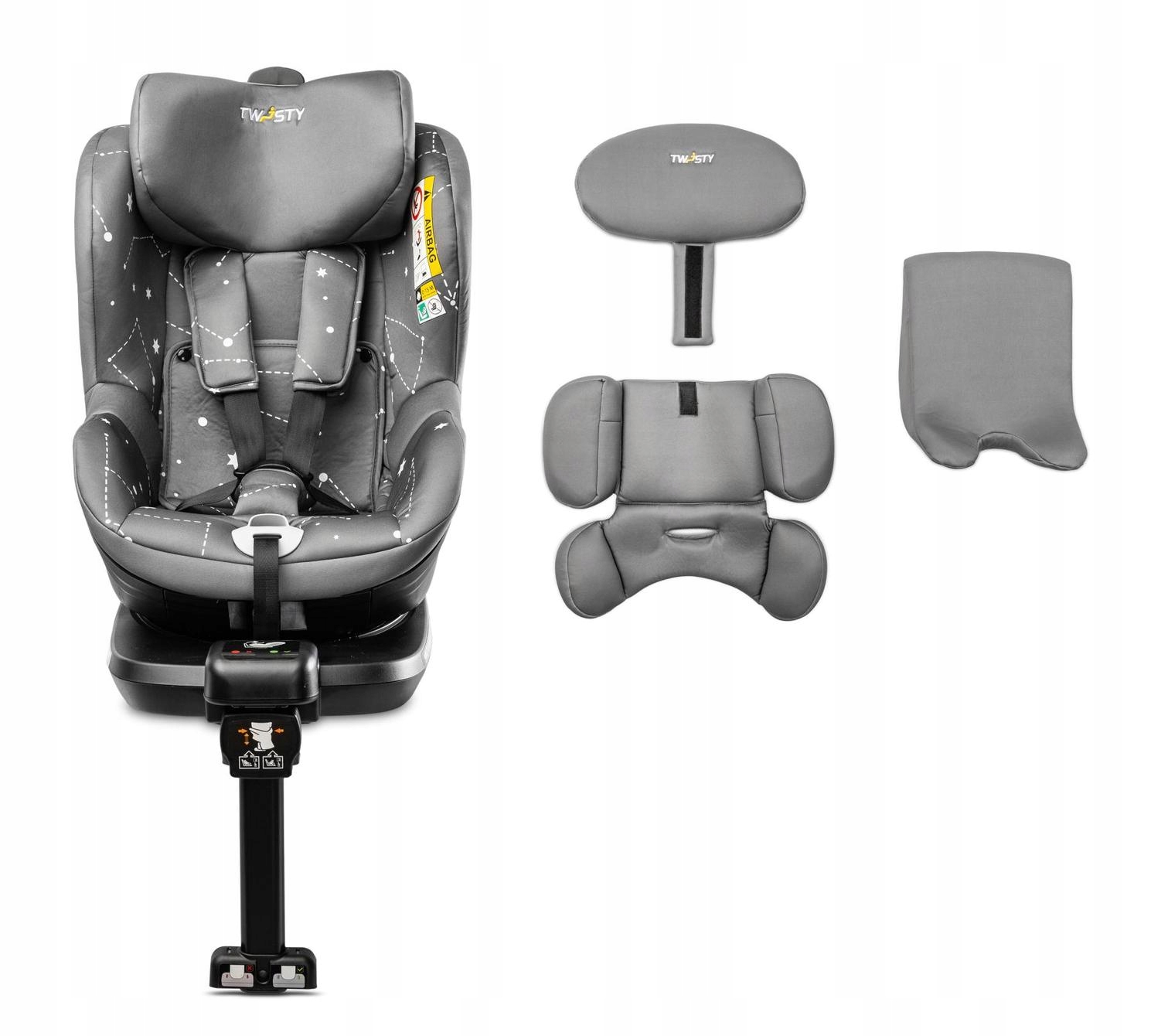Fotelik Caretero Twisty Fix iSIZE 0-18 kg szary