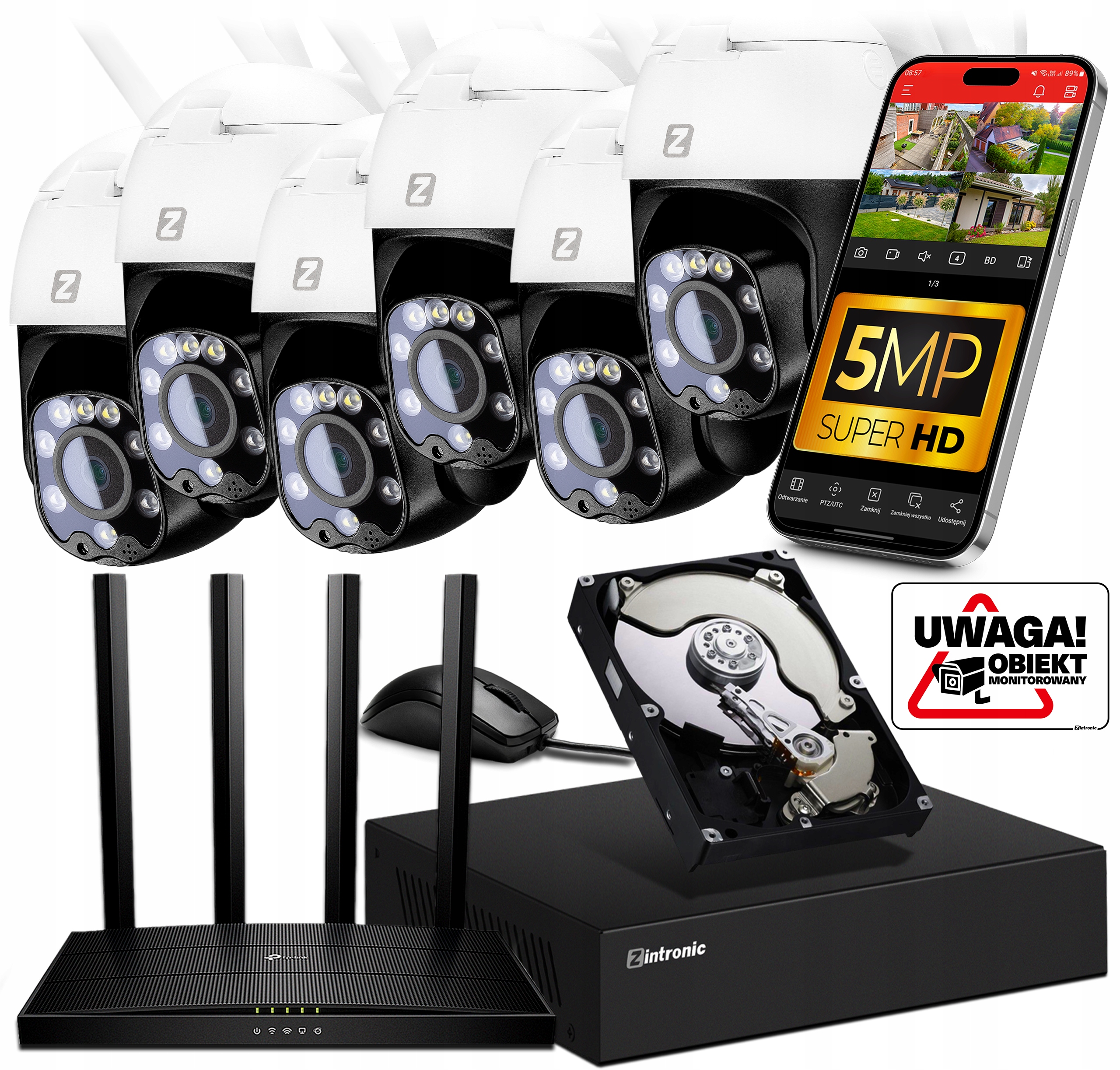 Sada pro Monitorování 6 kamer Ip Wifi 5MPx 2K