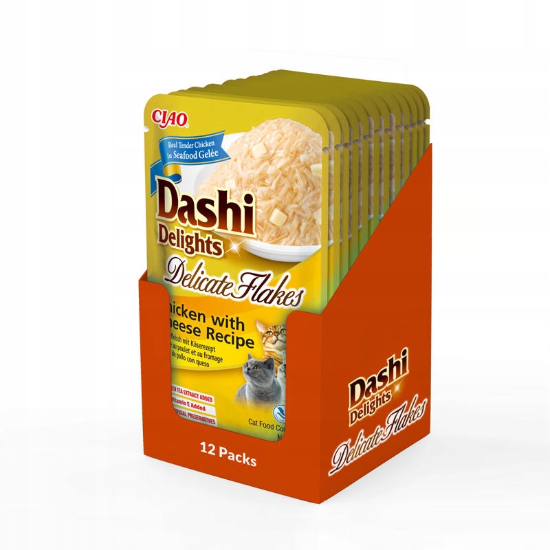Levně Inaba Cat Dashi Delights Kuřecí sýrové vločky 12x40g