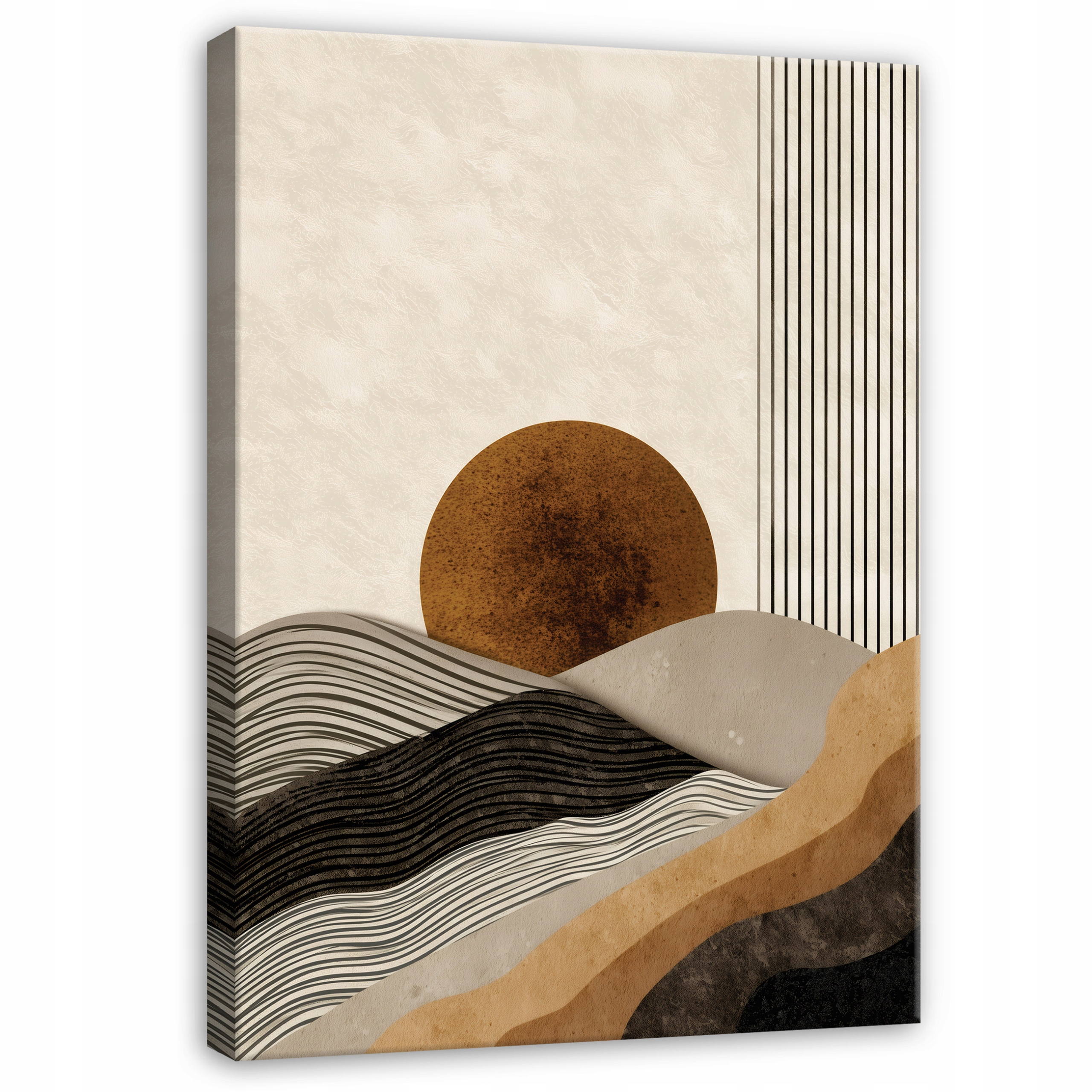 Obraz Abstrakce Art Deco Béžové Linie Do Ložnice Obývacího Pokoje Na Plátně 120x80