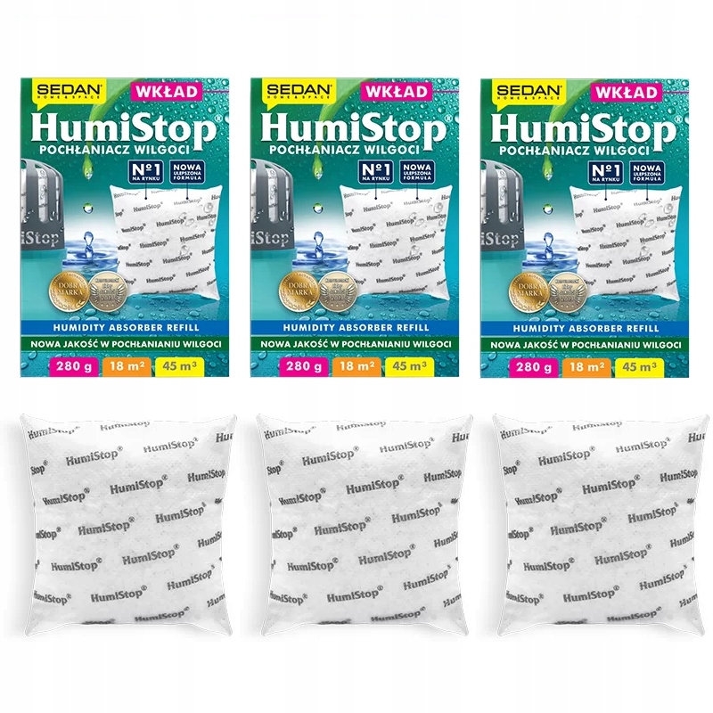 3 X HUMISTOP ZAPAS DO POCHŁANIACZA WILGOCI SEDAN