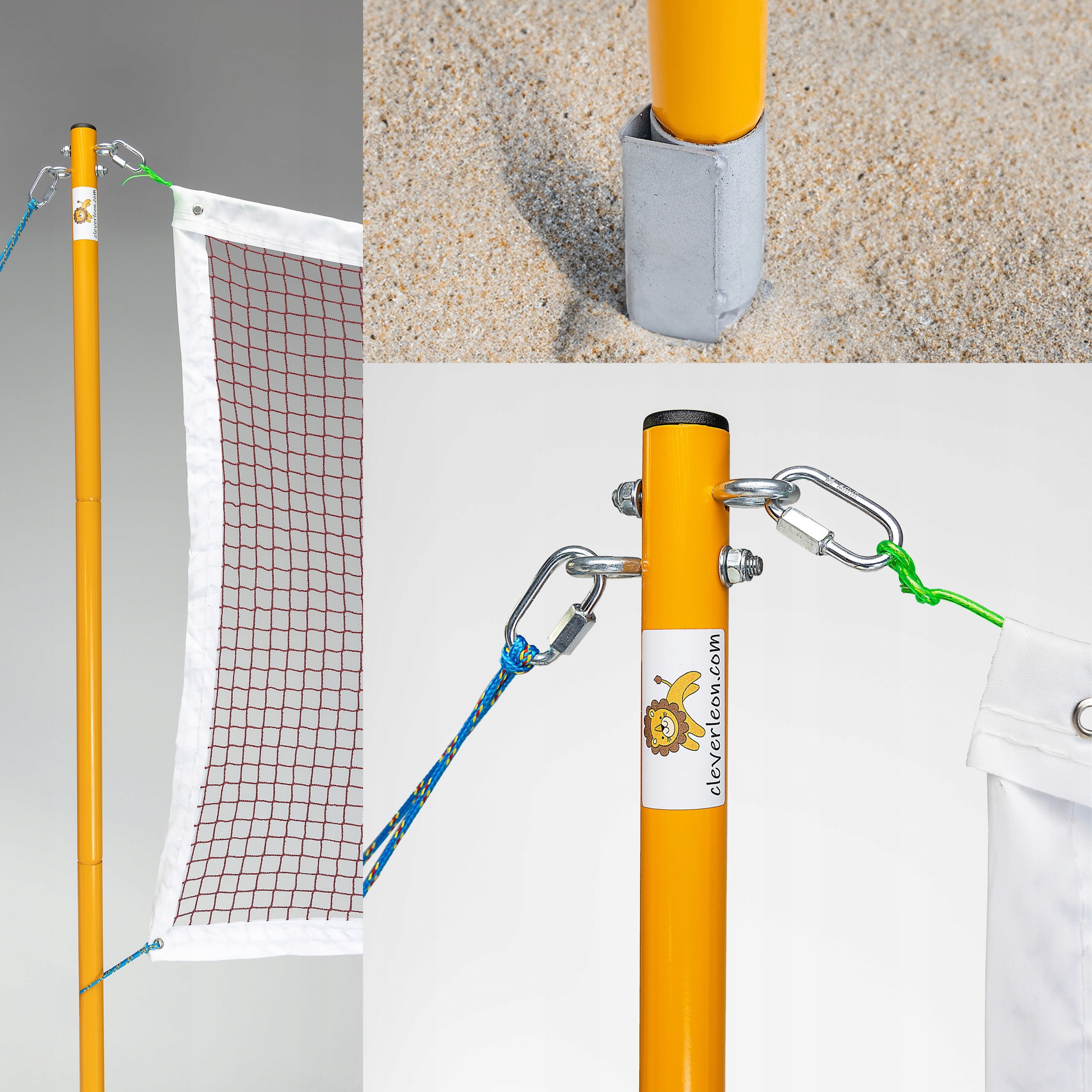 Clever Leon ZESTAW DO SIATKÓWKI BADMINTONA TENISA SIATKA + SŁUPKI, NA PLAŻĘ EAN (GTIN) 5904165630926