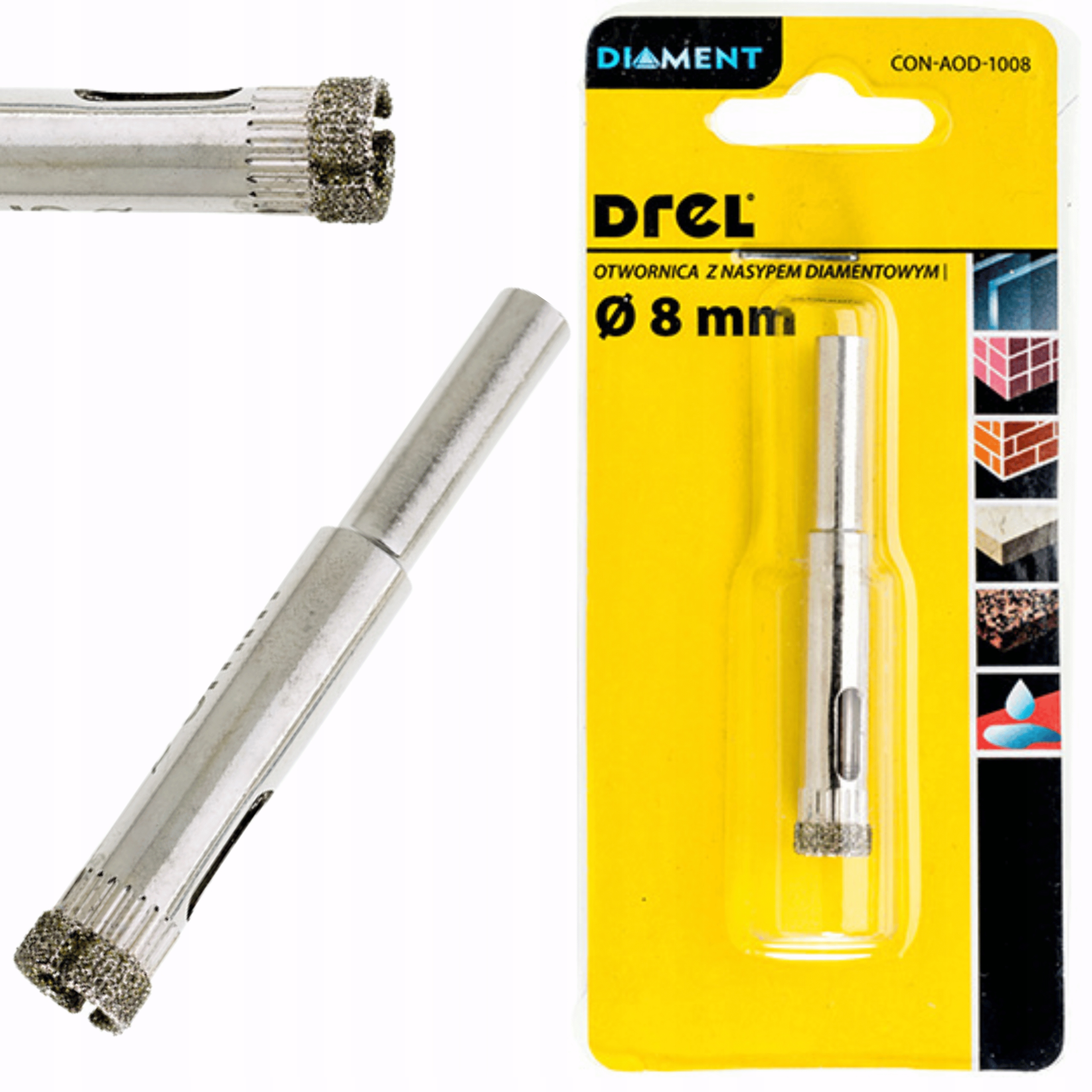 OTWORNICA DIAMENTOWA KORONKA DO GRESU PŁYTEK 8mm