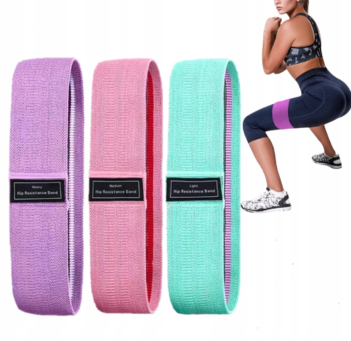 

Zestaw 3 Gumy Oporowe Taśmy Materiałowe Do Ćwiczeń