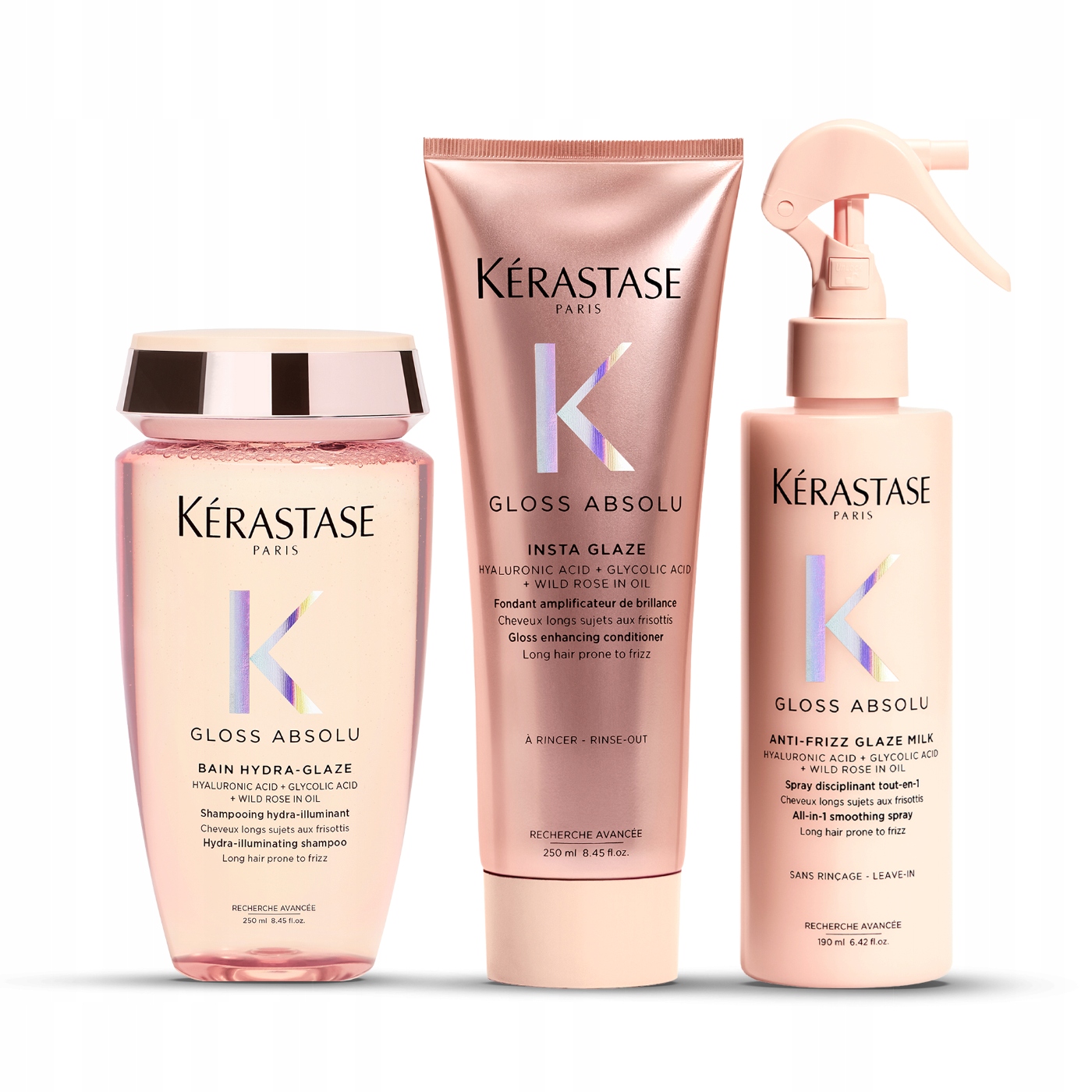 Kérastase Gloss Absolu Zestaw Wygładzający Włosy Szampon Odżywka Mleczko