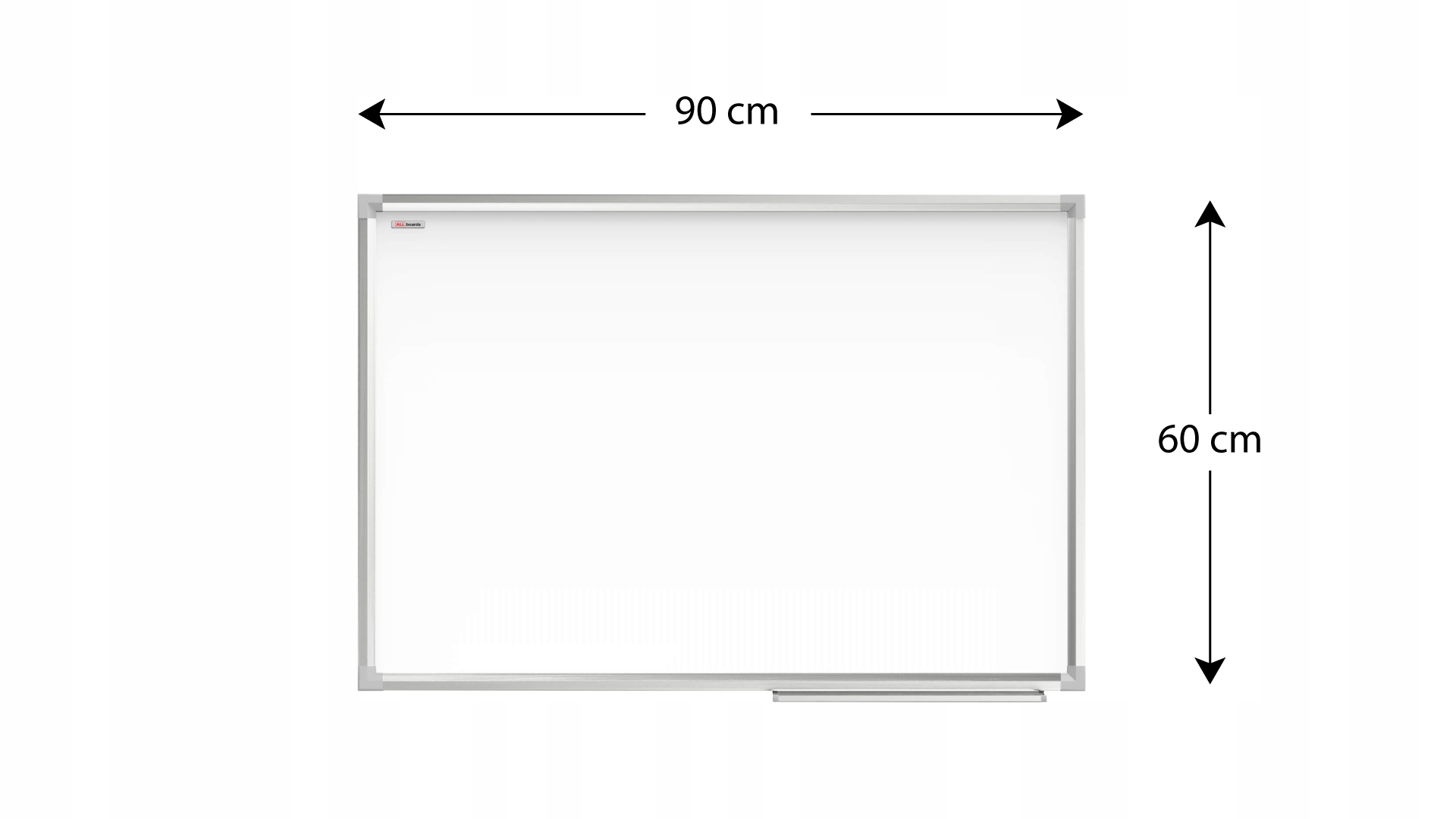 Tablica suchościeralna magnetyczna biała 90x60 +GR Długość 90 cm