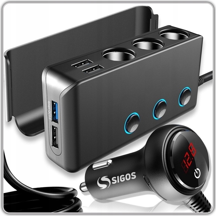 Rozdělovač Rozbočovače Zapalovače 12-24V 4 x Usb Nabíječka