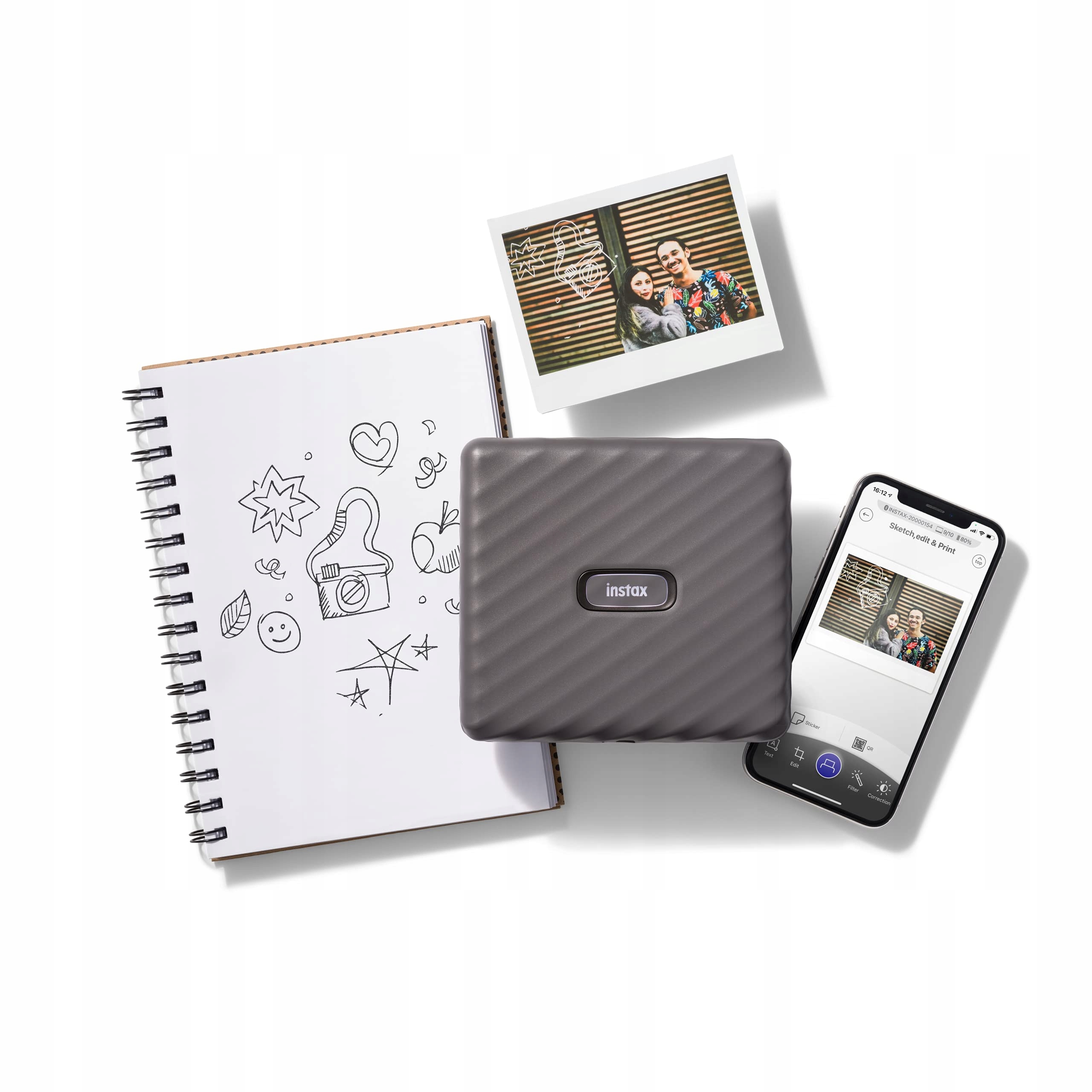 INSTAX LINK Drukarka Do Smartfona Szeroki Format Mocha Szary — miniatura 2
