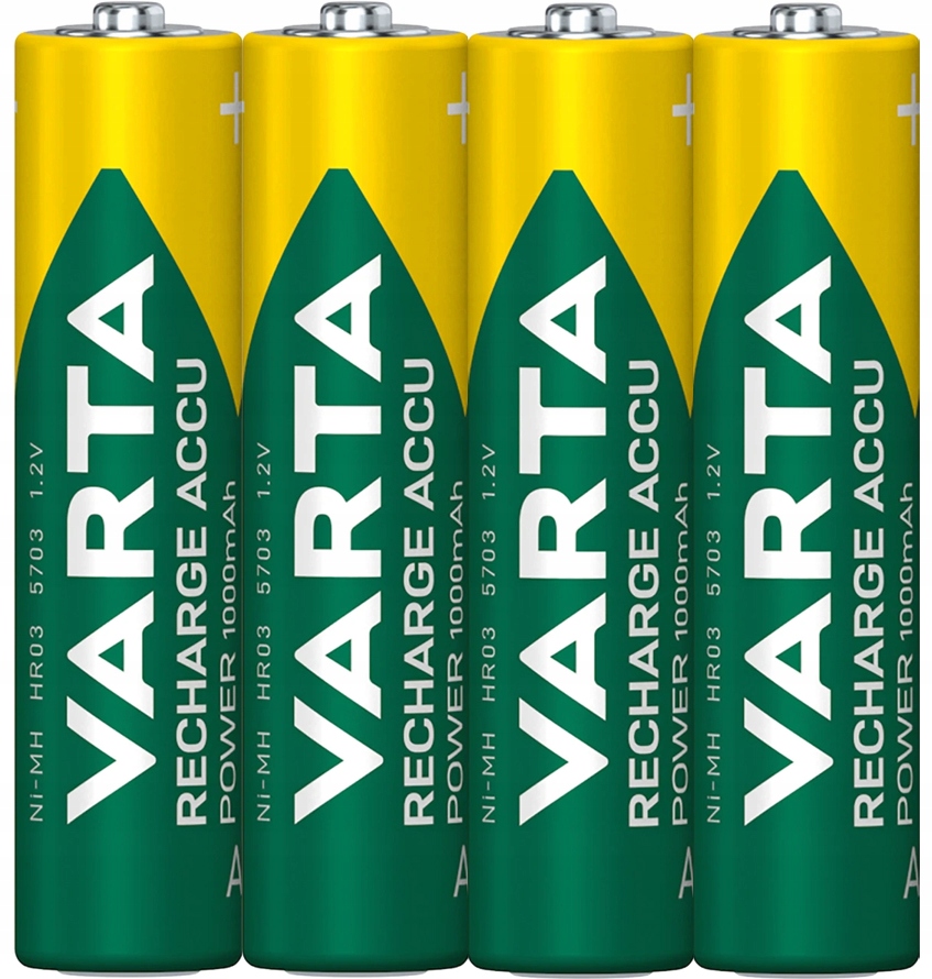 4x AKUMULATORKI BATERIE VARTA R3 AAA 1000 mAh 1,2V Rodzaj oryginał
