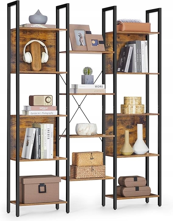 Regál Songmics 128 cm x 166 cm x 24 cm odtiene hnedej