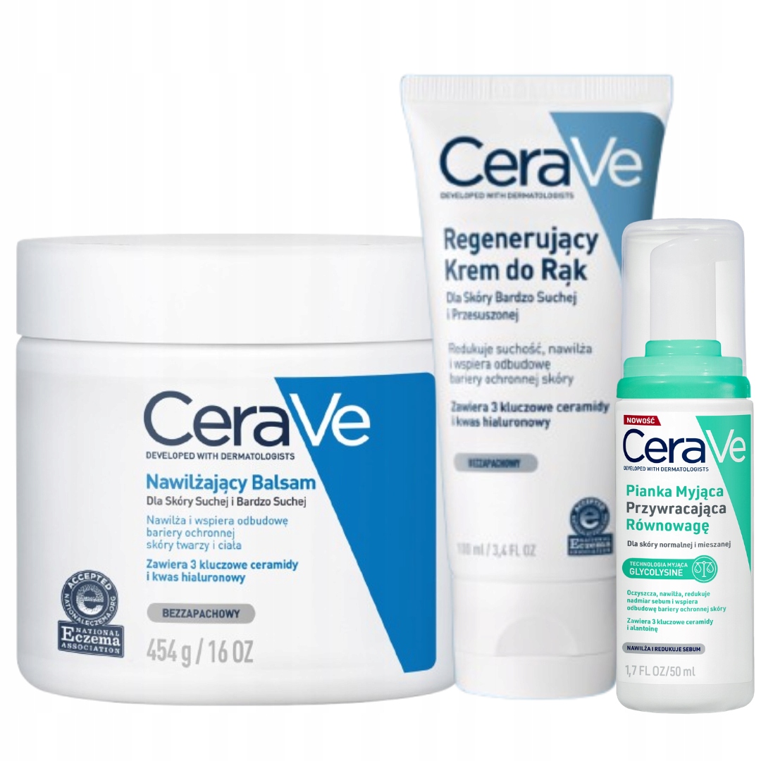 CeraVe Balsam do ciała skóra sucha 454g, Regenerujący krem do rąk