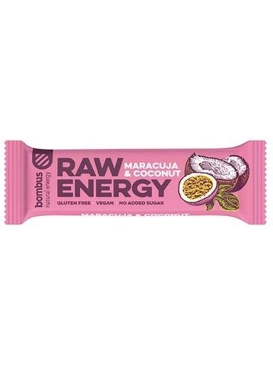 10 x Bombus Tyčinka Raw Energy marakuja-kokos bezlepková 50 g
