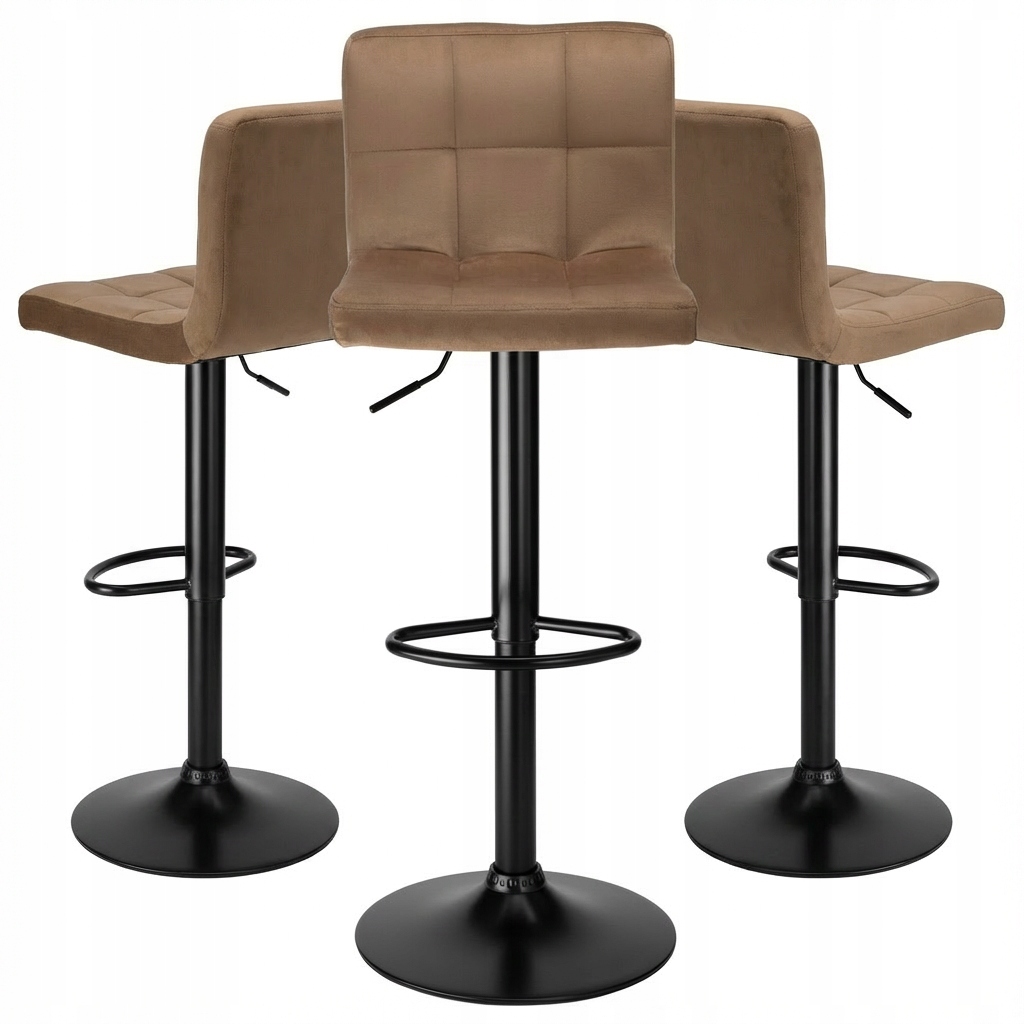 Barová Židle Kuchyňská Otočná Barová Židle Do Obývacího Pokoje Nastavitelná, Černá, Prošívaná