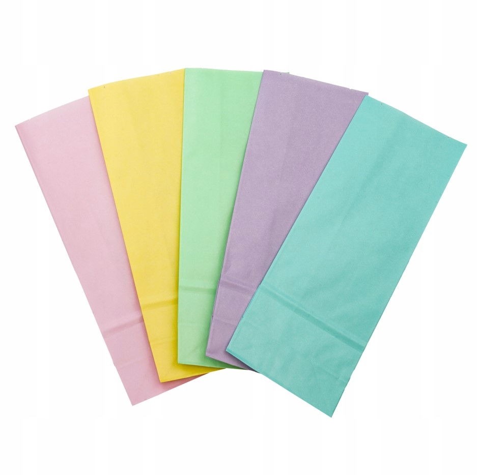 x500 Torby Prezentowe Papierowe 10x7x28 Pastelowe MIX Kolorów Eko