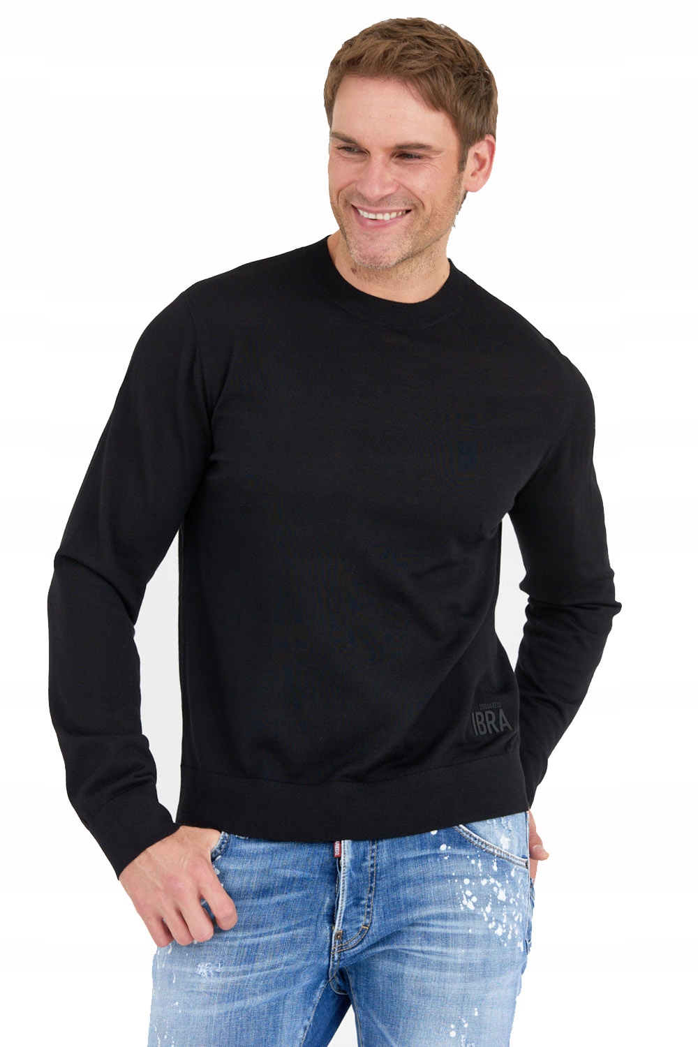 DSQUARED2 Černý svetr Ibra Black On Black, velikost L