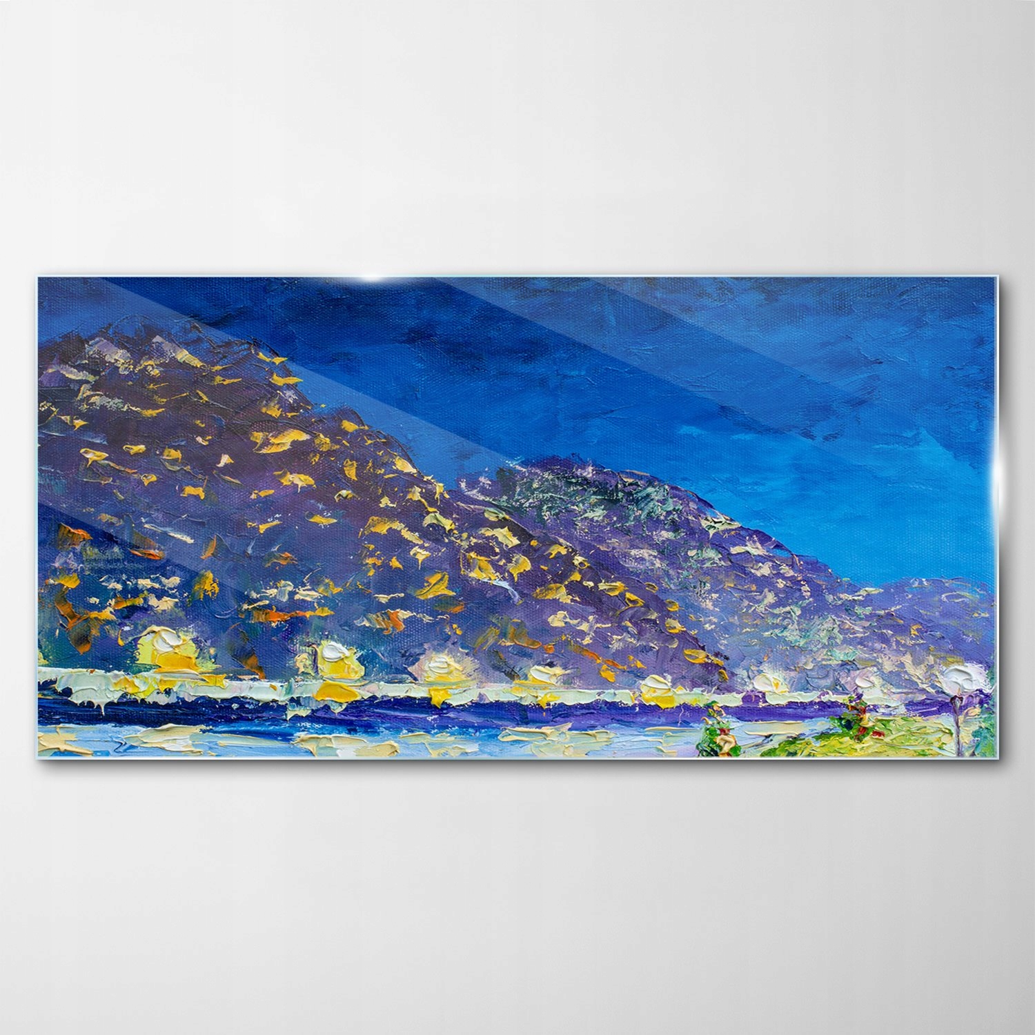 

Obraz na Szkle Dekor Noc Wioska Góry Zatoka 120x60