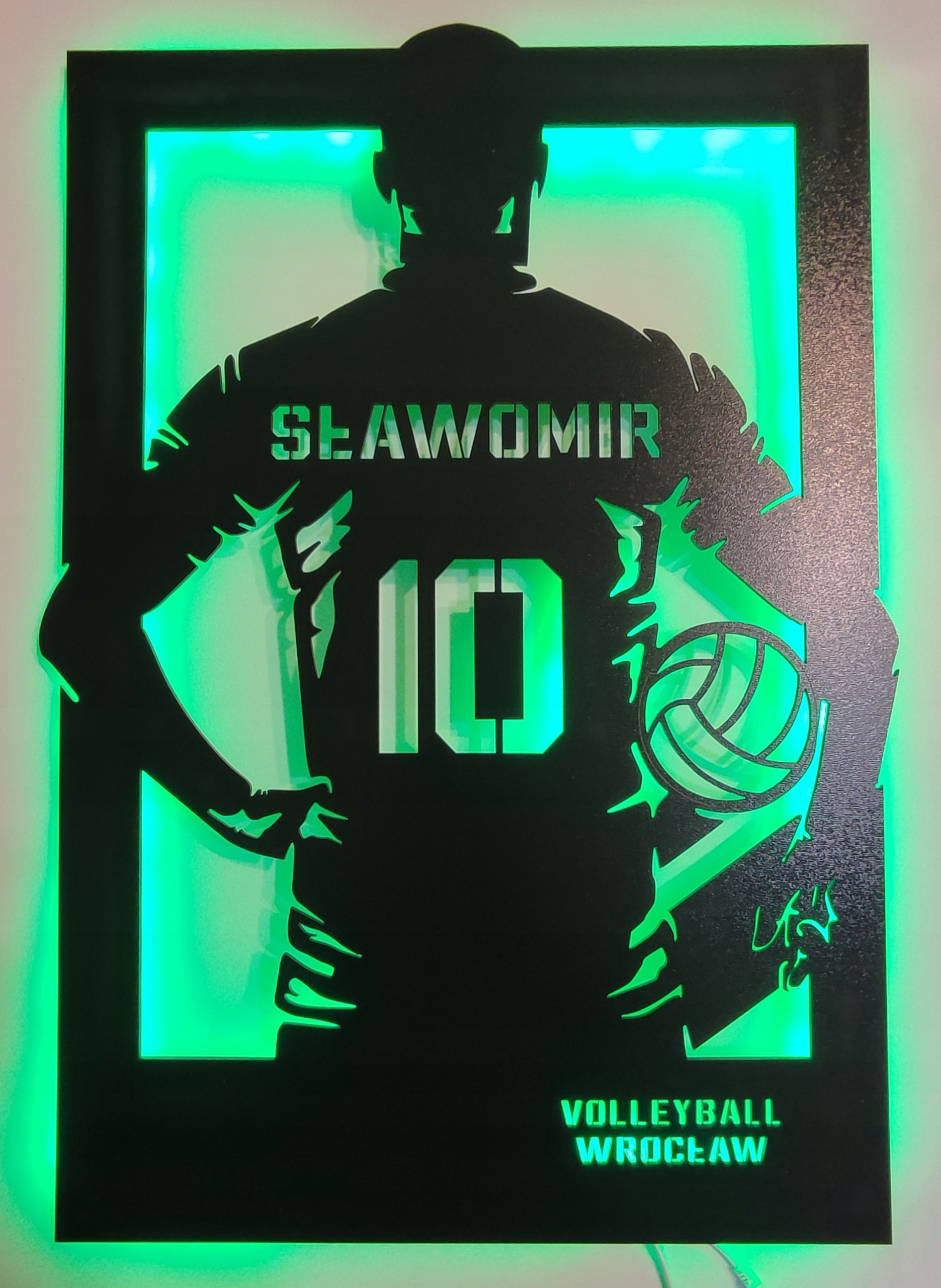 Lampka Led 48 cm x 35 cm piłka siatkowa siatka siatkówka Imię