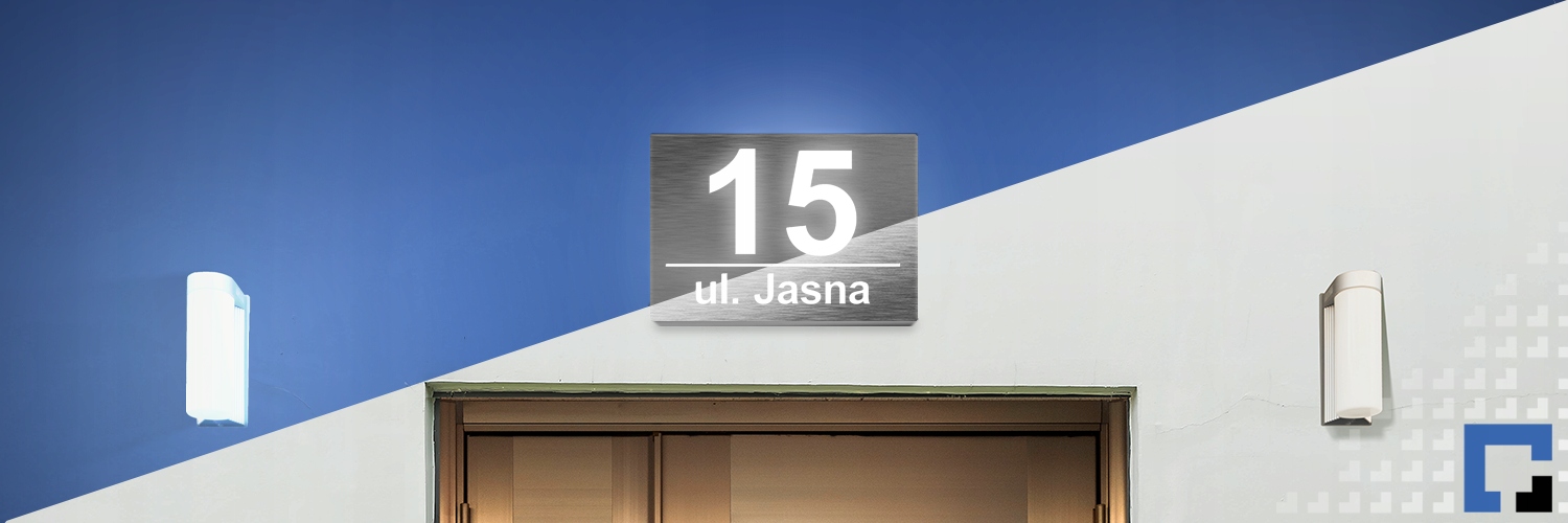 PODŚWIETLANY NUMER NA DOM TABLICZKA ADRESOWA LED 3D | 40X30 cm SREBRNA INOX Informacje o bezpieczeństwie CE