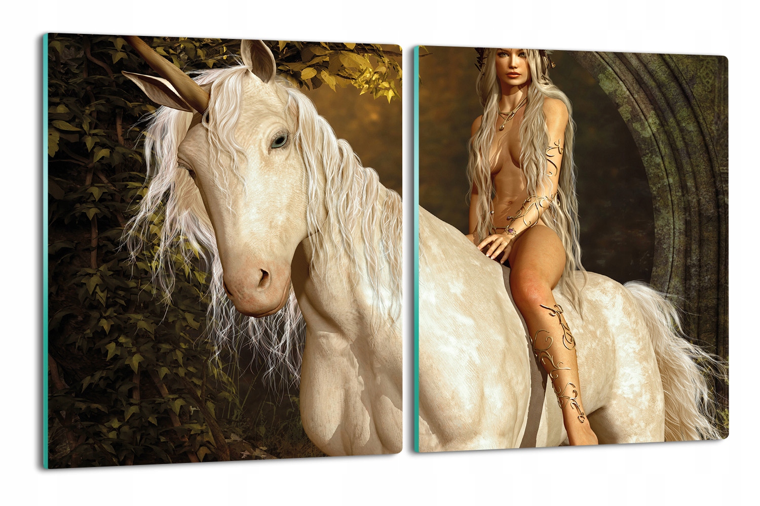 tisk kryt splashback 2x 40x52 Víla jednorožec