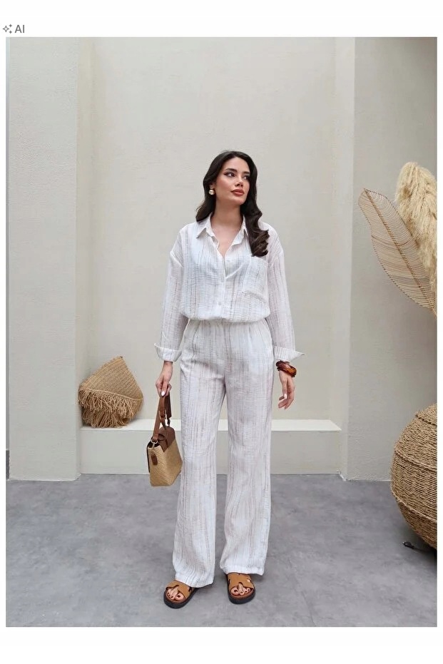 Bílý Ažurový Dámský Komplet V Elegantním Stylu S 5IA