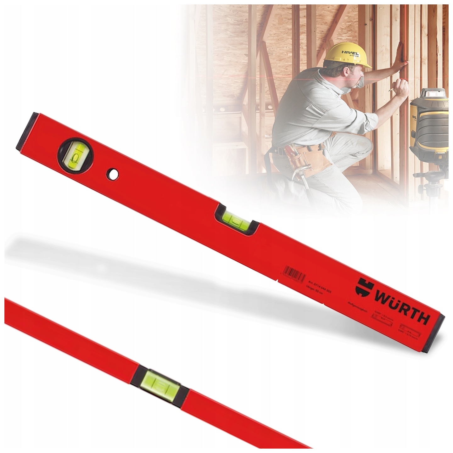 Prémiová přesná vodováha zesílená 120 cm Wurth