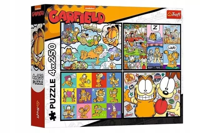 TREFL PUZZLE 4X250EL. GARFIELD NIE LUBI PONIEDZIAŁ