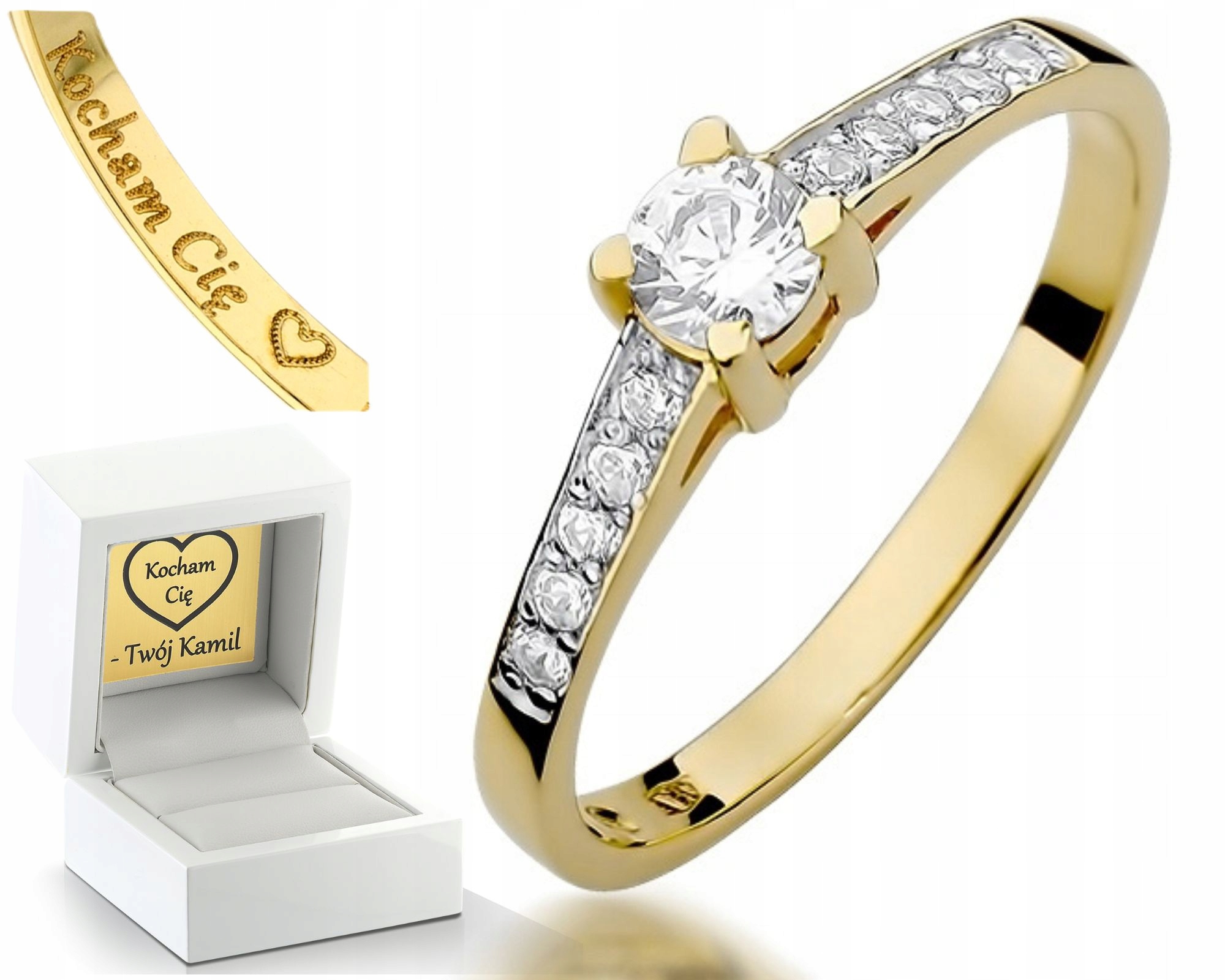 Prstýnek Diamanty 0,44 Ct Gravírování