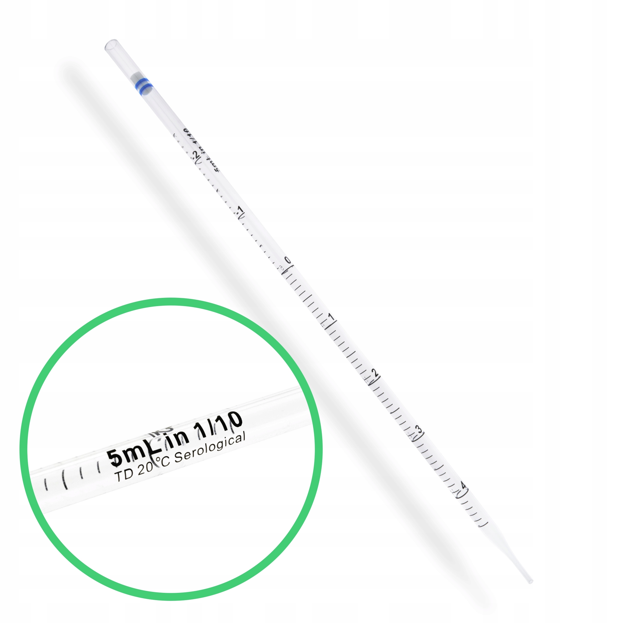 Pipeta serologiczna wielomiarowa z Ps 5ml niebieski- sterylna x50