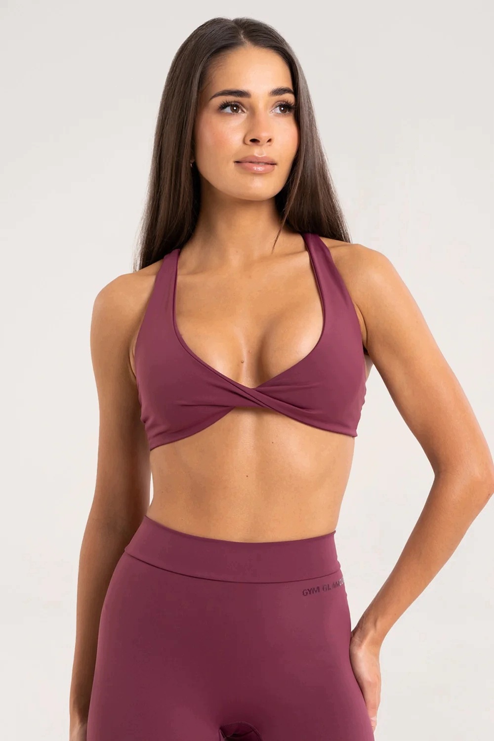 Gym Glamour Podprsenka twist glow burgundy vel. S