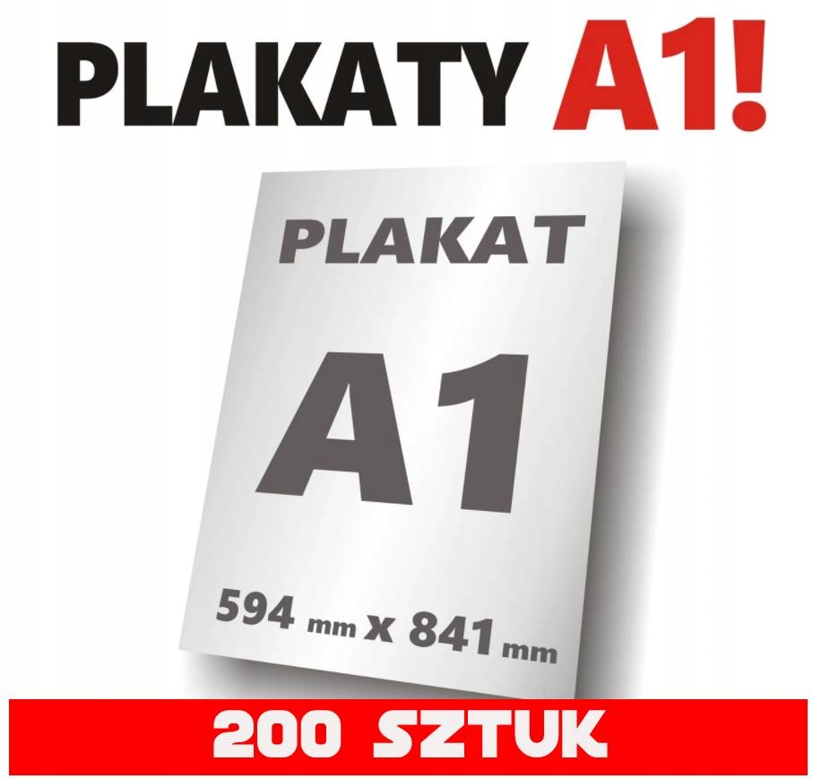 PLAKATY A1 200 SZT DRUK OFFSET FV