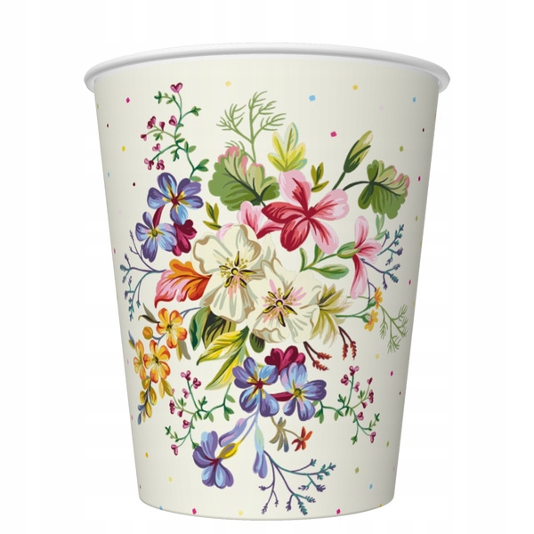 

Kubeczki Kolorowe Kwiaty Łąka Kropki Party 250 ML