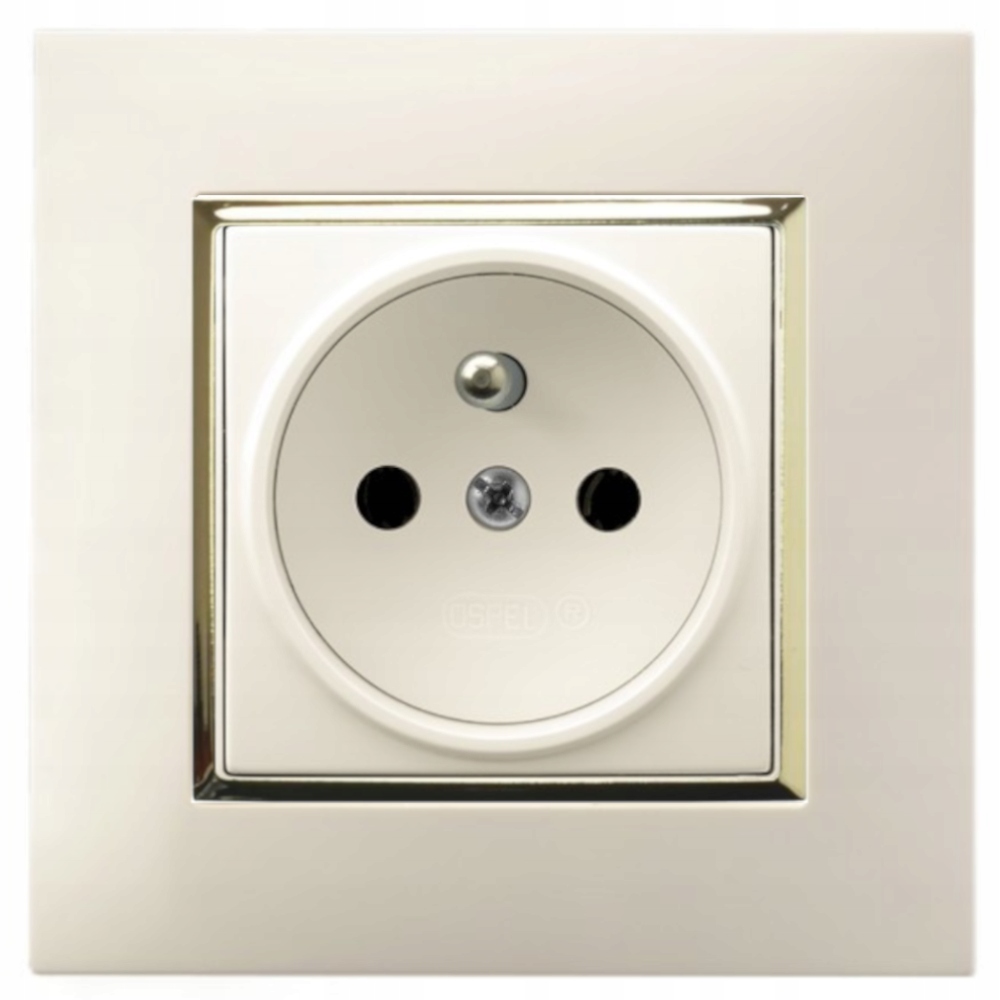 

Gniazdo Pojedyncze Gniazdko Ecru Złoty