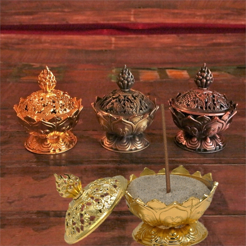 Kadzielnica Lotus złoty kolor Materiał metal