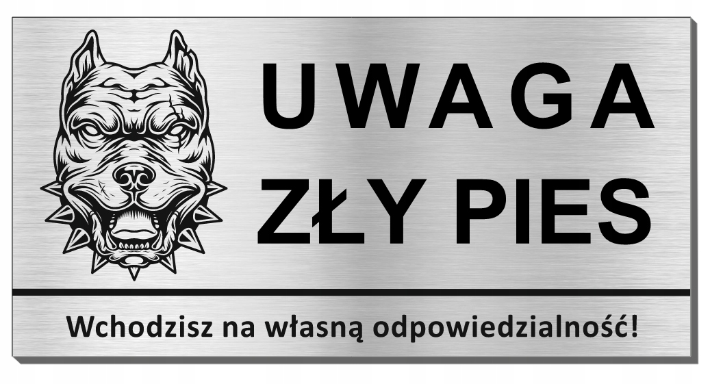 

Tabliczka Uwaga Zły Pies Aluminiowa