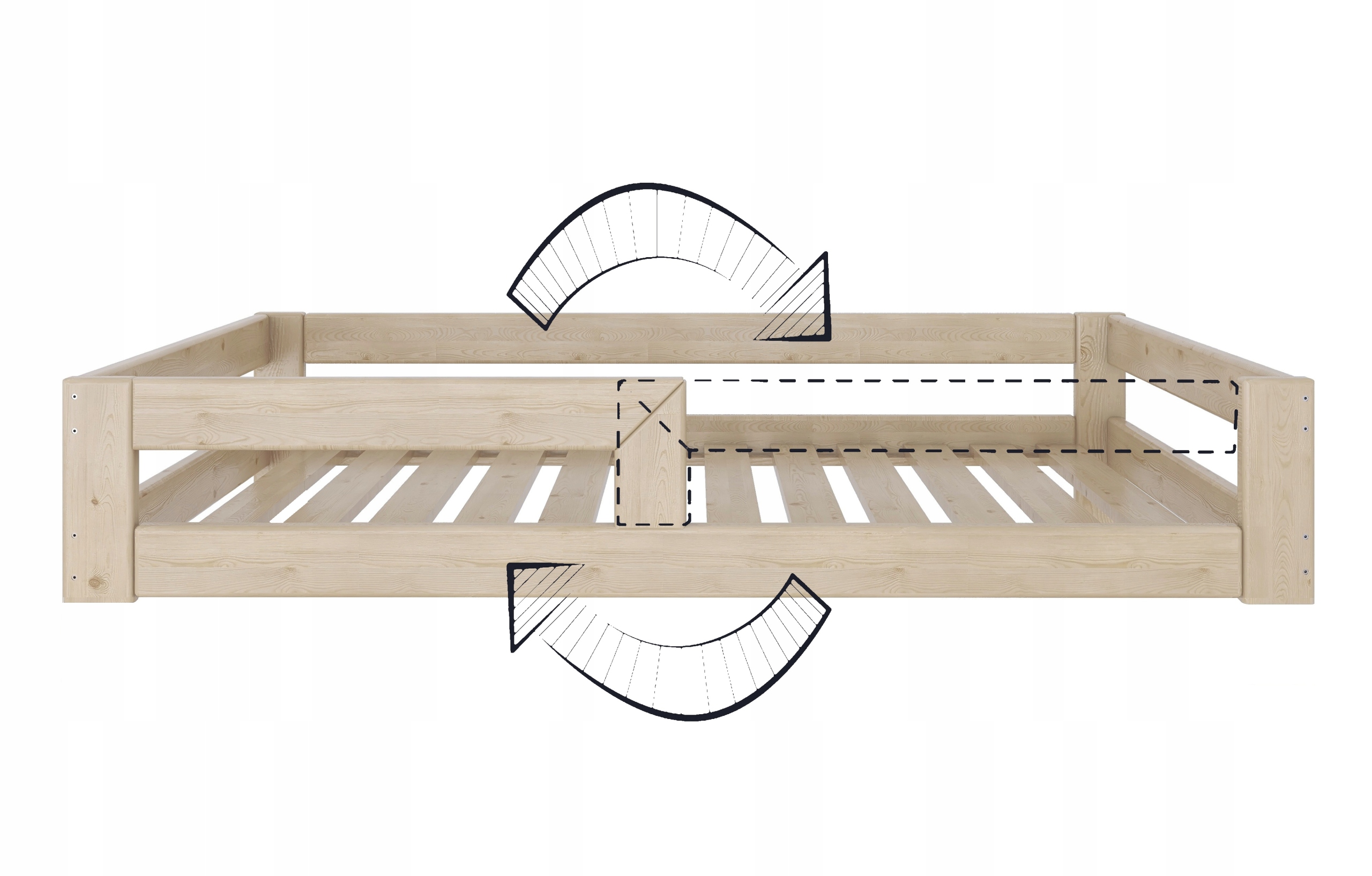 ŁÓŻKO DZIECIĘCE NISKIE PODŁOGOWE 160x80 DLA DZIECKA DZIECI +STELAŻ BARIERKA Marka inna