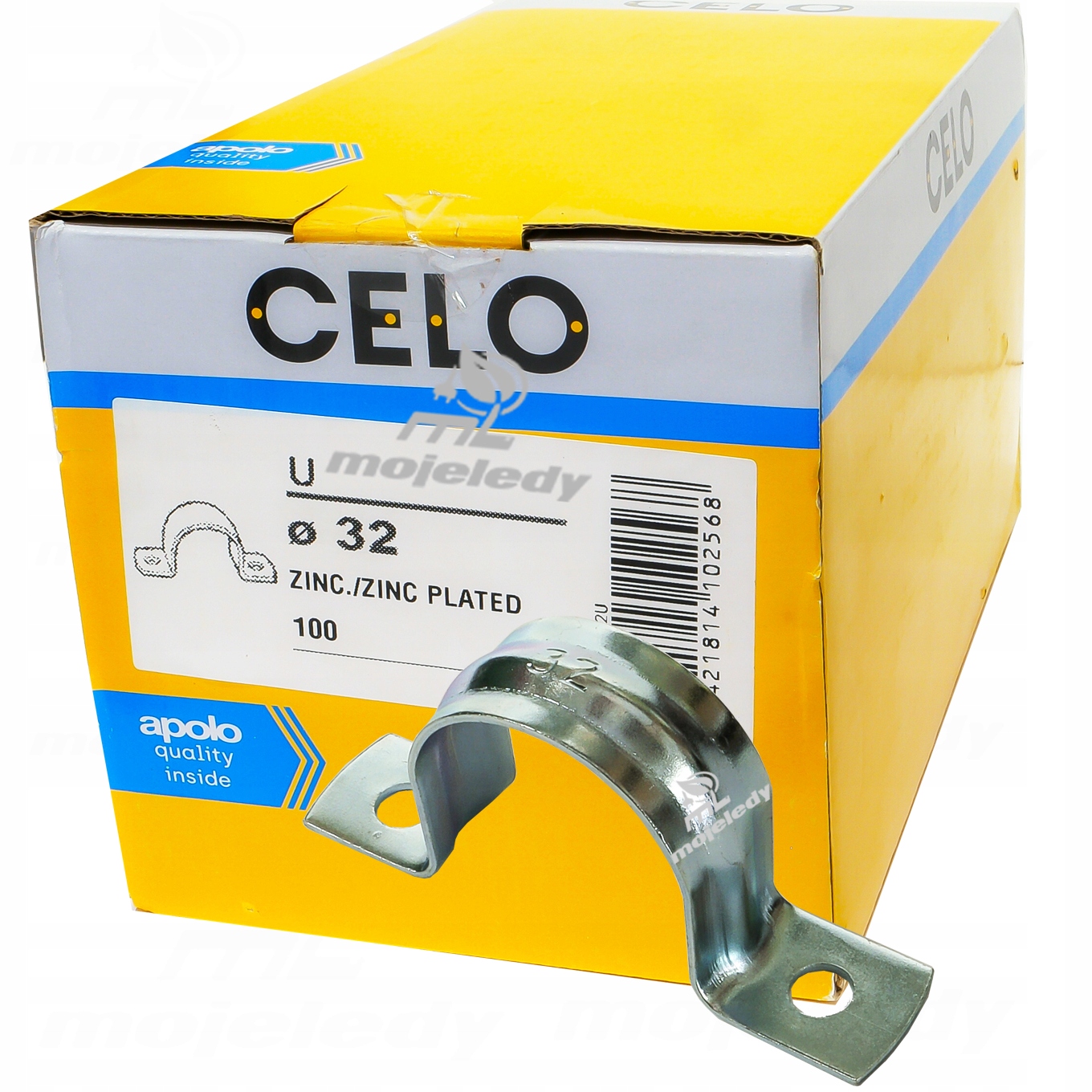 100 x kovový držák pro trubka instalační trubička Rl 32 mm 32 ks U 932U Celo