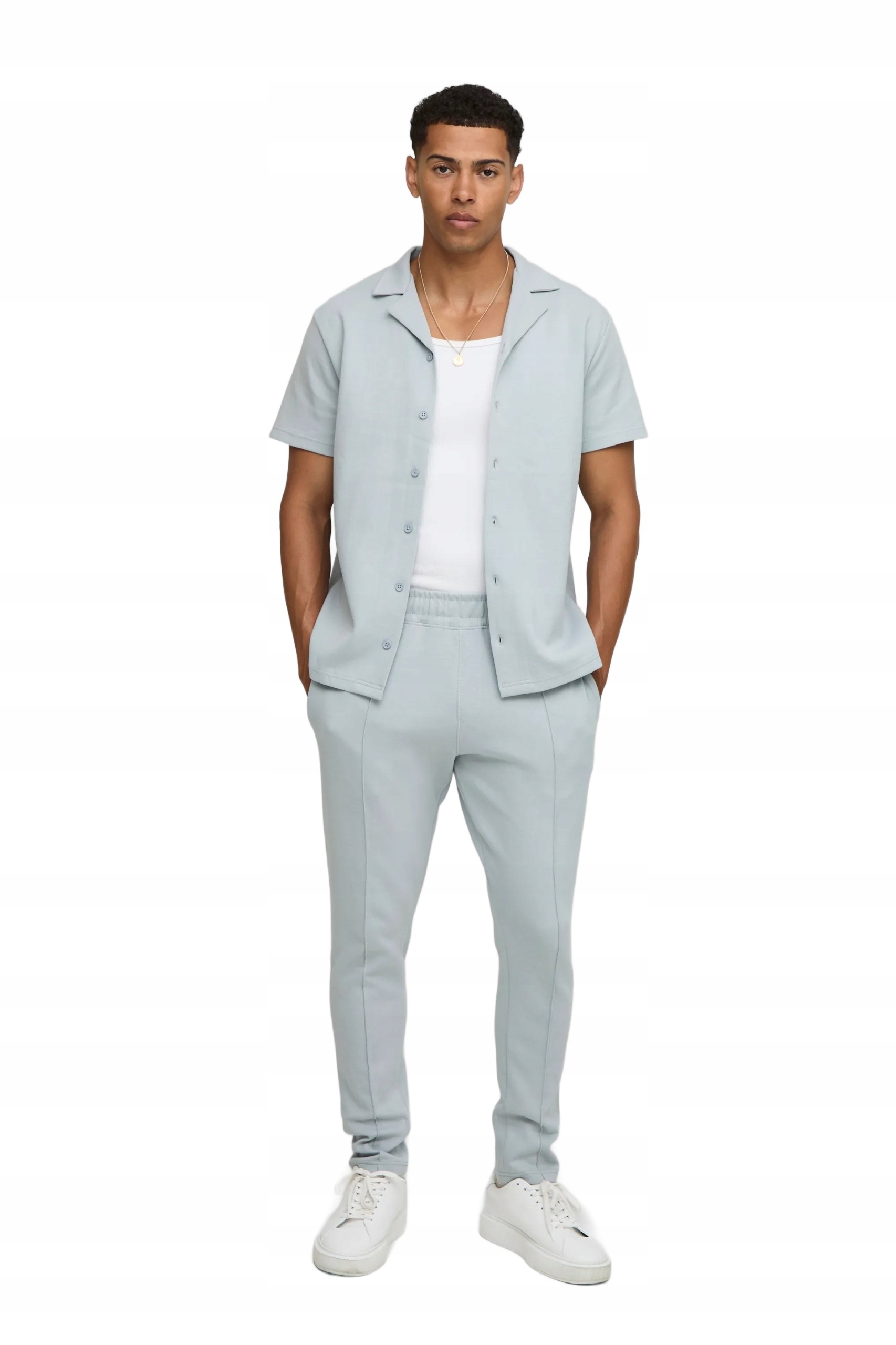 Boohooman Pánská Tepláková Souprava Košile A Kalhoty V Šedé Barvě Xs Z3A