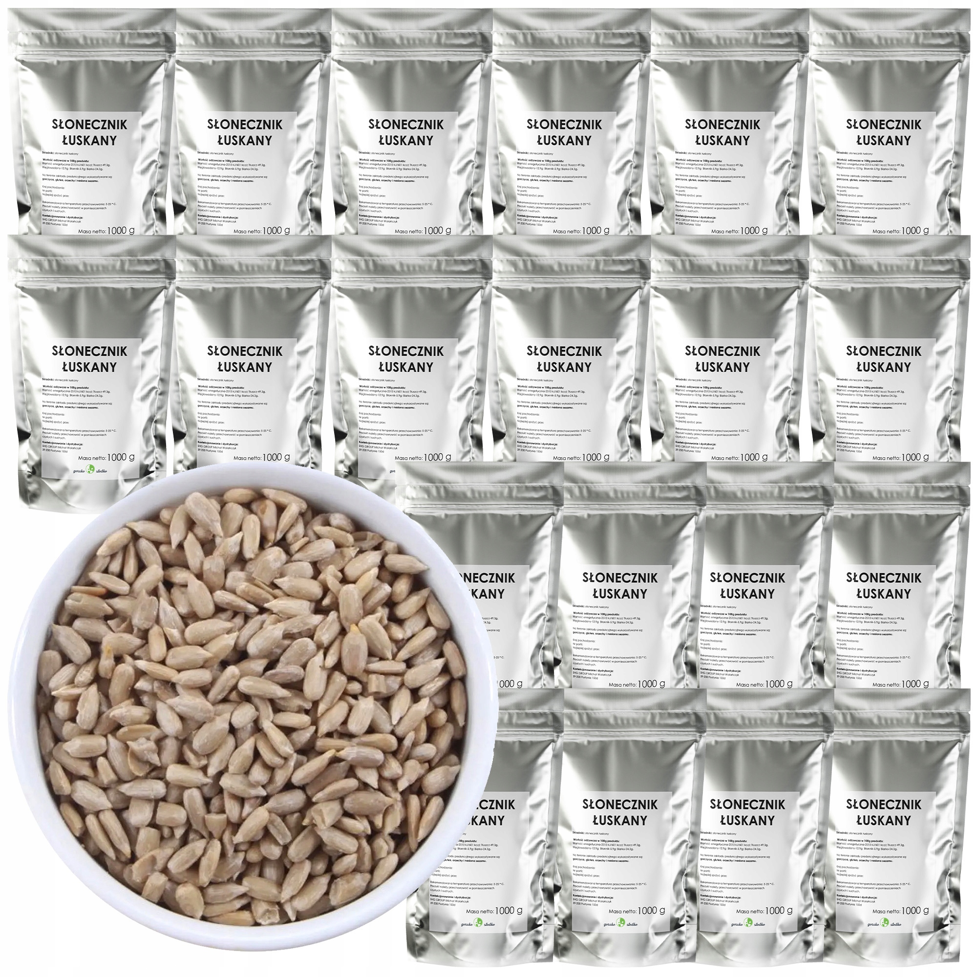 Słonecznik Łuskany 20kg ziarno Naturalny Zdrowa przekąska