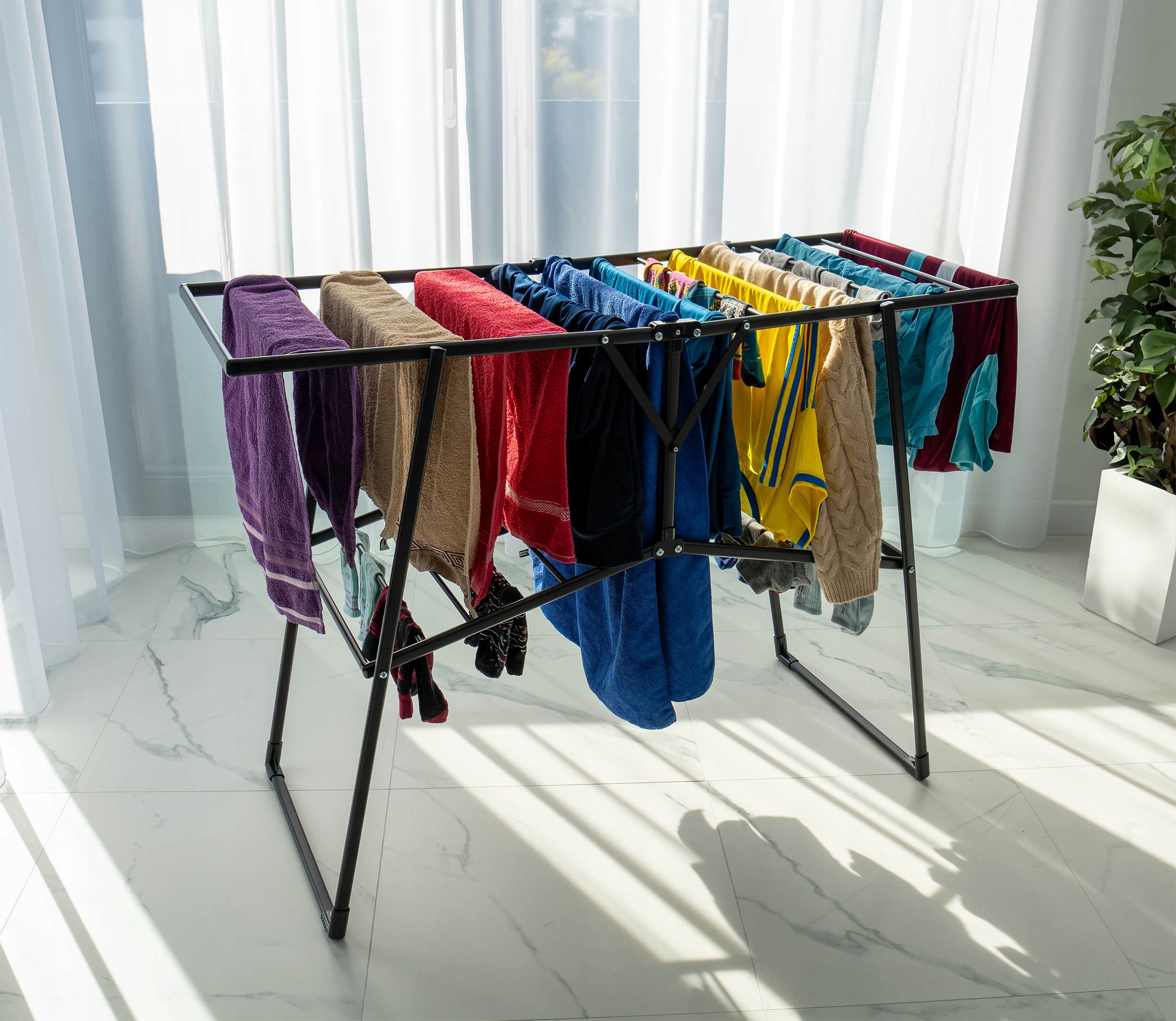 Levně Odkapávač Na Nádobí Dvouúrovňový Kuchyňský Odkapávač Na Talíře Šálky Černá