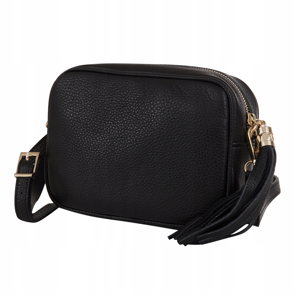 

czarna torebka ze skóry listonoszka Vera Pelle