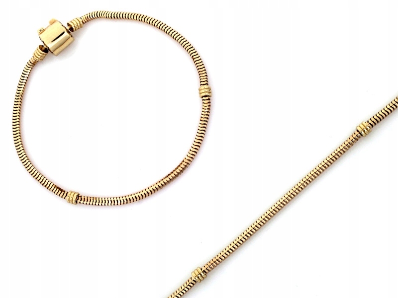 Zlatý náramek s hadím vzorem 585 14k pro přívěsky 6,56g velikost 18 jako dárek