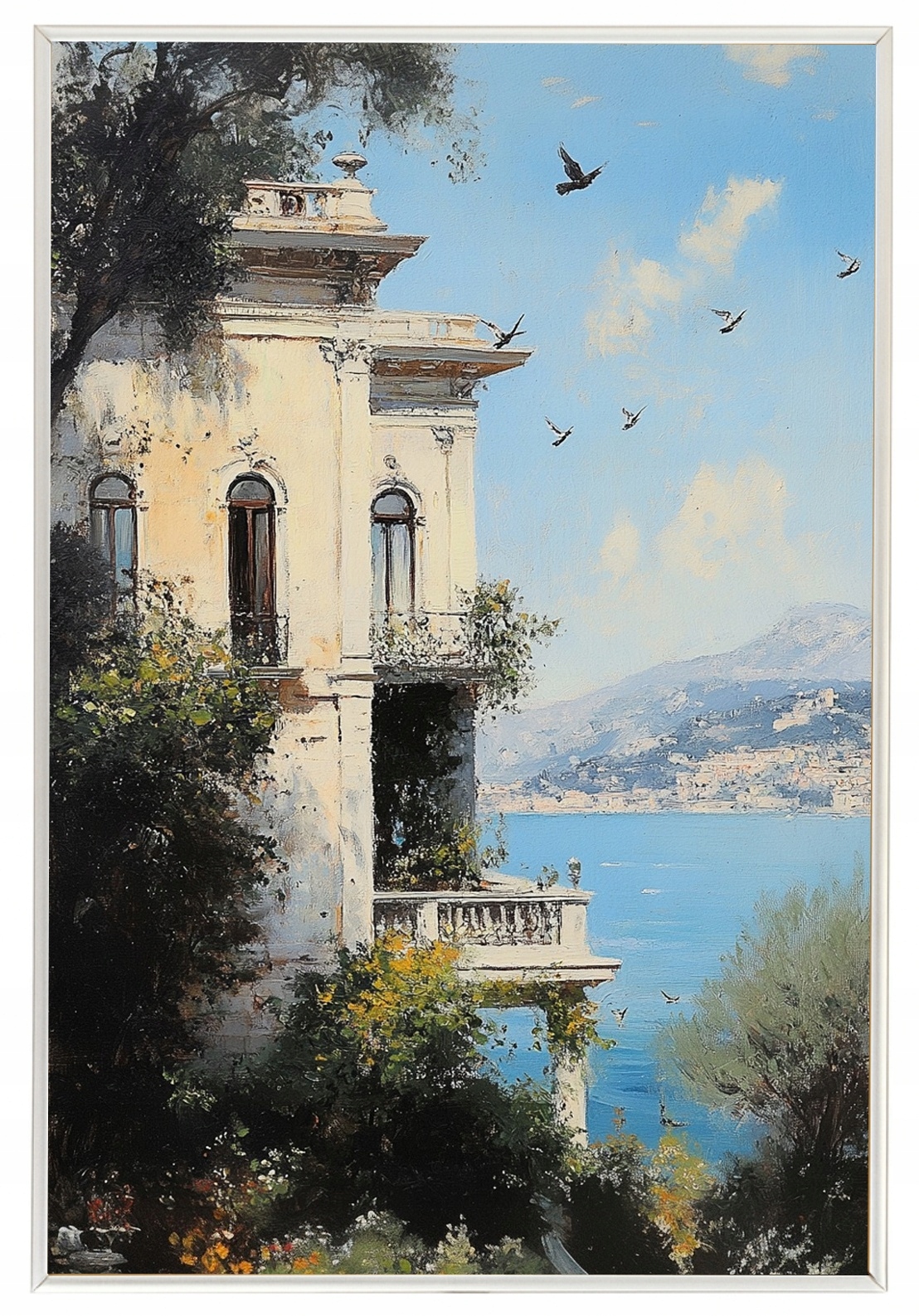 Plakát Rámeček Aluminium Architektura Itálie Amalfi Vila Moře Terasa 40x60