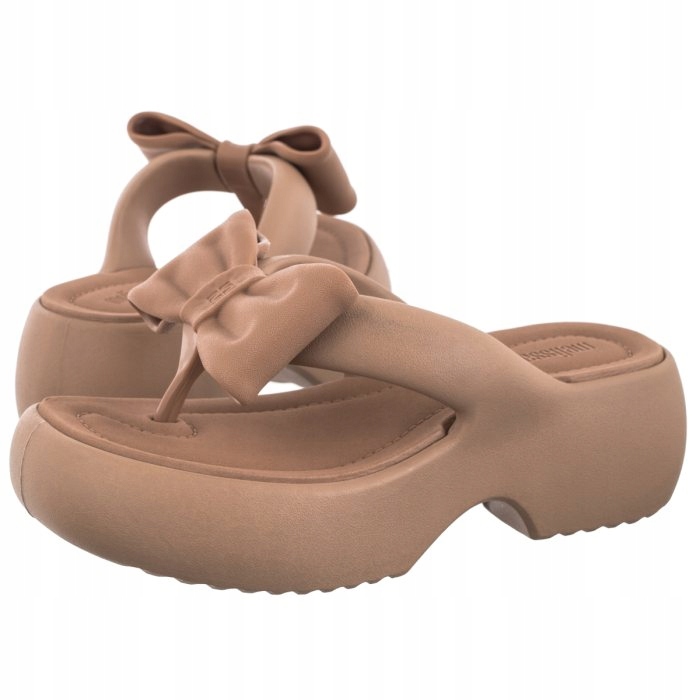 Dámské žabky na platformě Melissa Free Fuzzy 37622 Hnědé