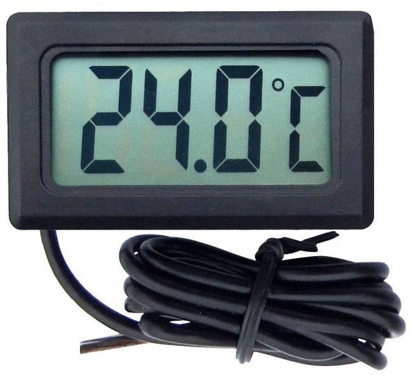 Termometr Panelowy Modułowy LCD Czarny Od -20°C Do 100°C