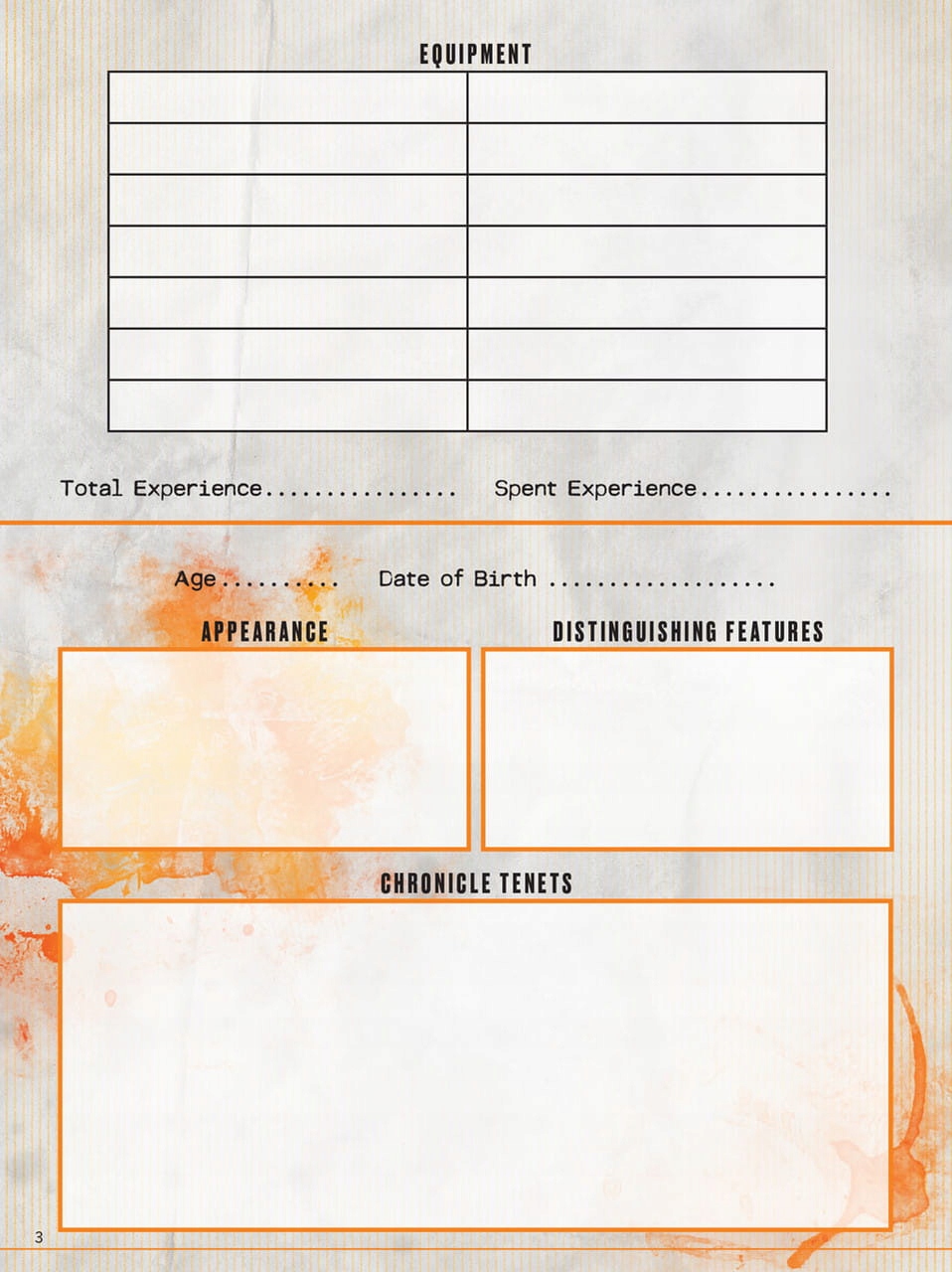 Hunter: The Reckoning RPG 5th Edition: Expanded Character Sheet Journal Wydawca inny