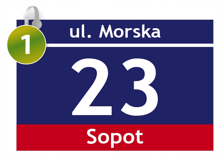 TABLICA ADRESOWA TABLICZKA Z NR NUMEREM NUMER DOMU 30x20 cm Kod producenta ADR_PCV_01