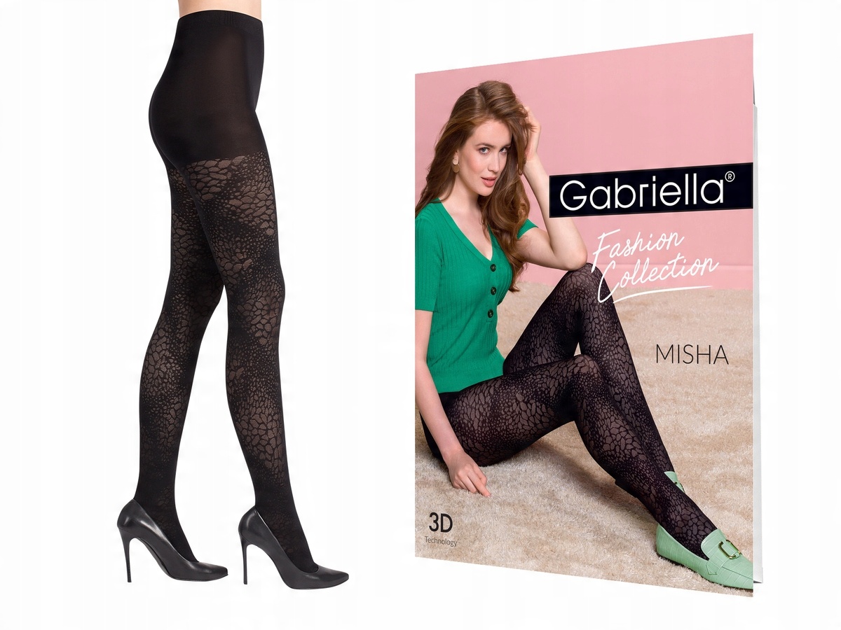 

Gabriella Rajstopy Misha Nero 2 S Wzorzyste Retro