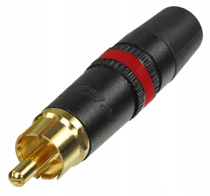REAN NYS373 NEUTRIK wtyk RCA Cinch GOLD czerwony